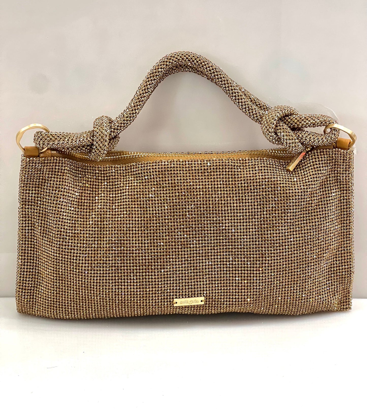 CULT GAIA HERA NANO CRYSTAL EMBELLISHED KNOTTED SHOULDER BAG