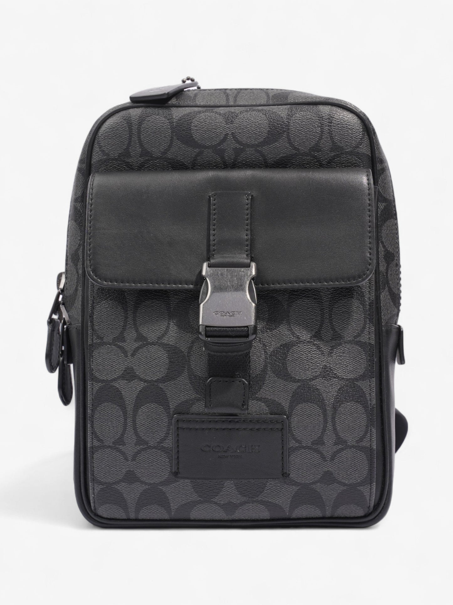 Coach Track Pack Black Coated Canvas