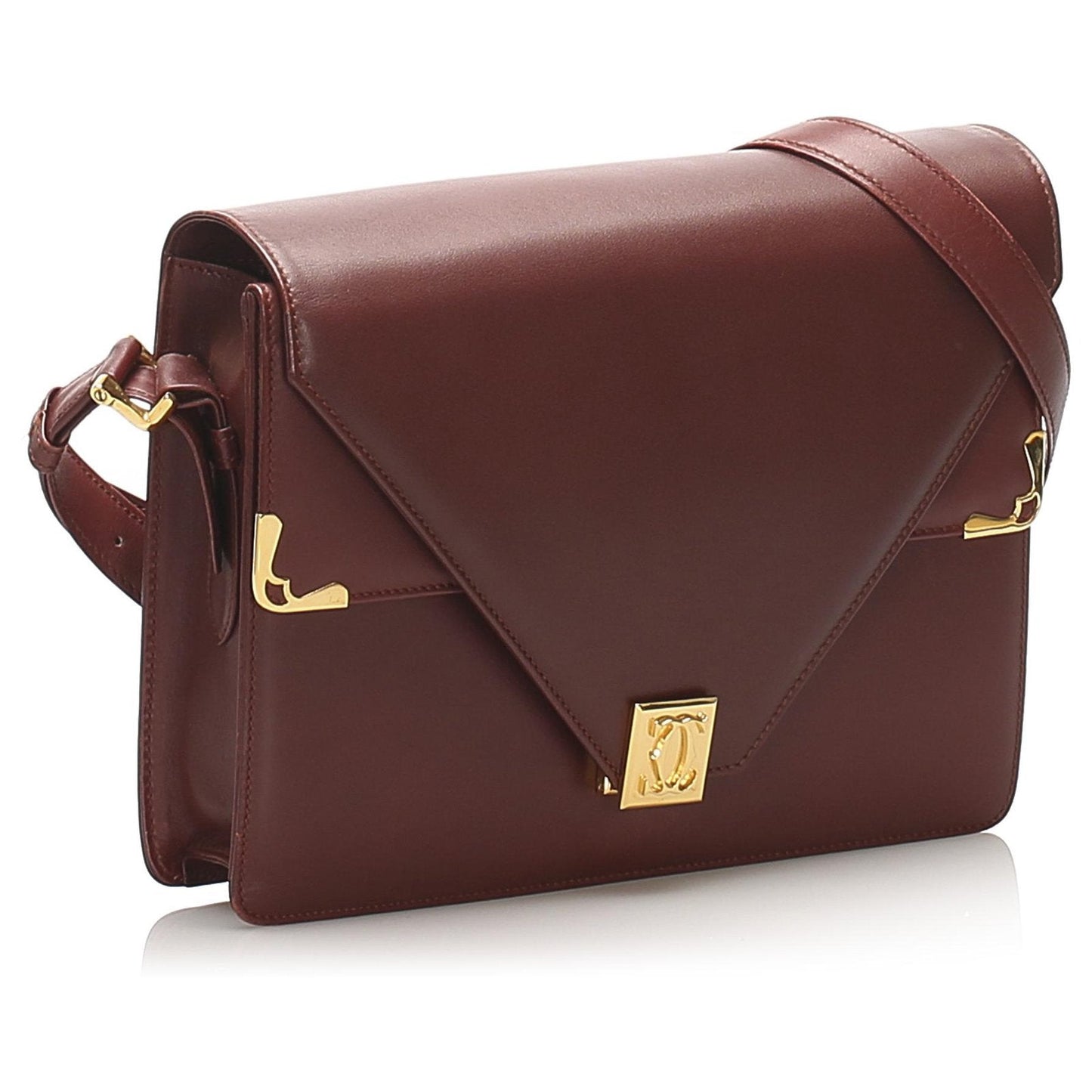 CARTIER MUST DE CARTIER VINTAGE LEATHER SHOULDER BAG BORDEAUX