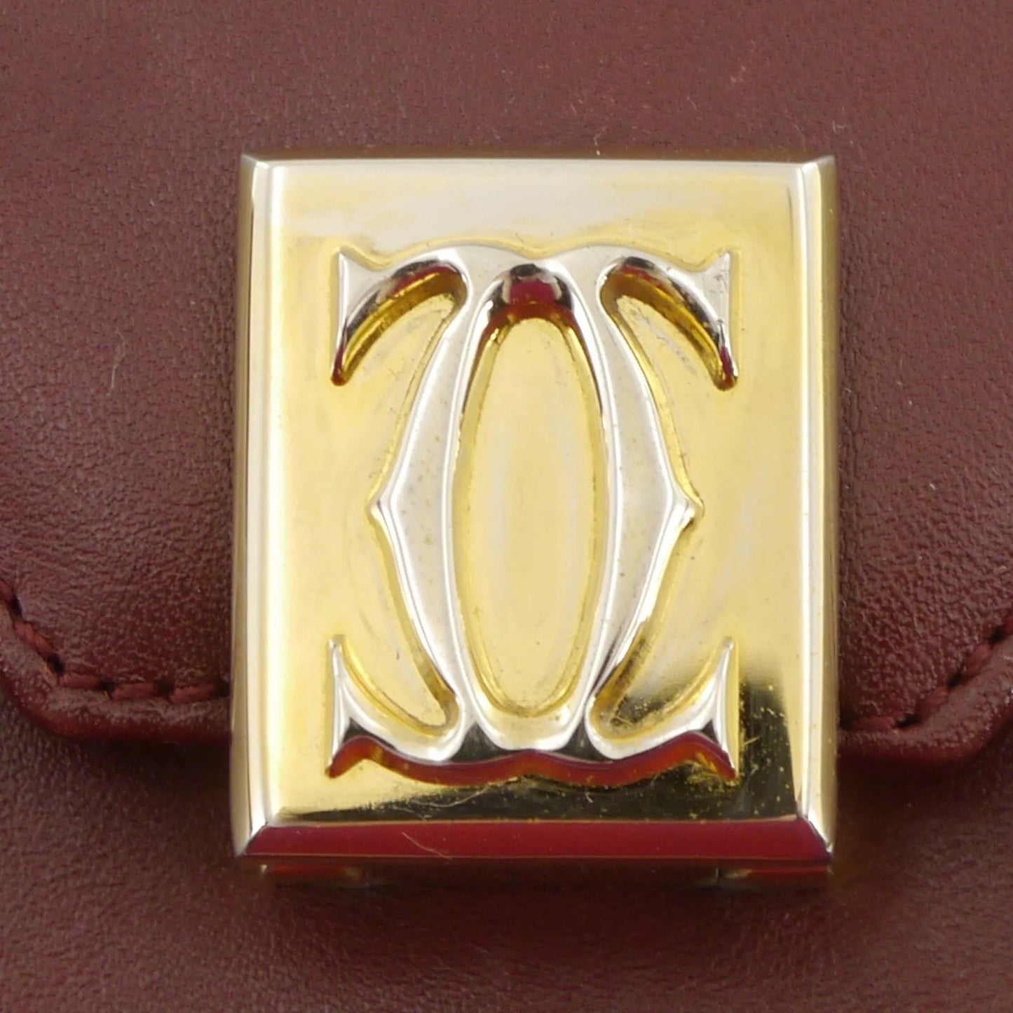 CARTIER MUST DE CARTIER VINTAGE LEATHER SHOULDER BAG BORDEAUX