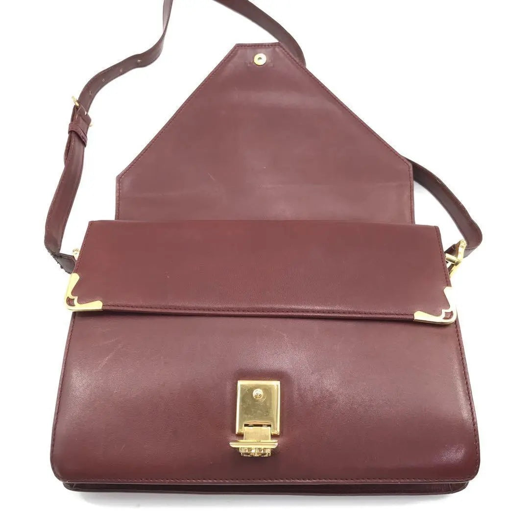 CARTIER MUST DE CARTIER VINTAGE LEATHER SHOULDER BAG BORDEAUX