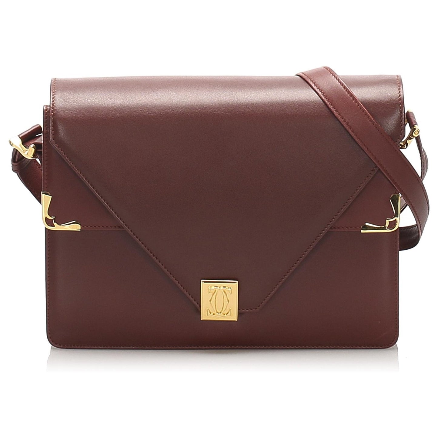 CARTIER MUST DE CARTIER VINTAGE LEATHER SHOULDER BAG BORDEAUX