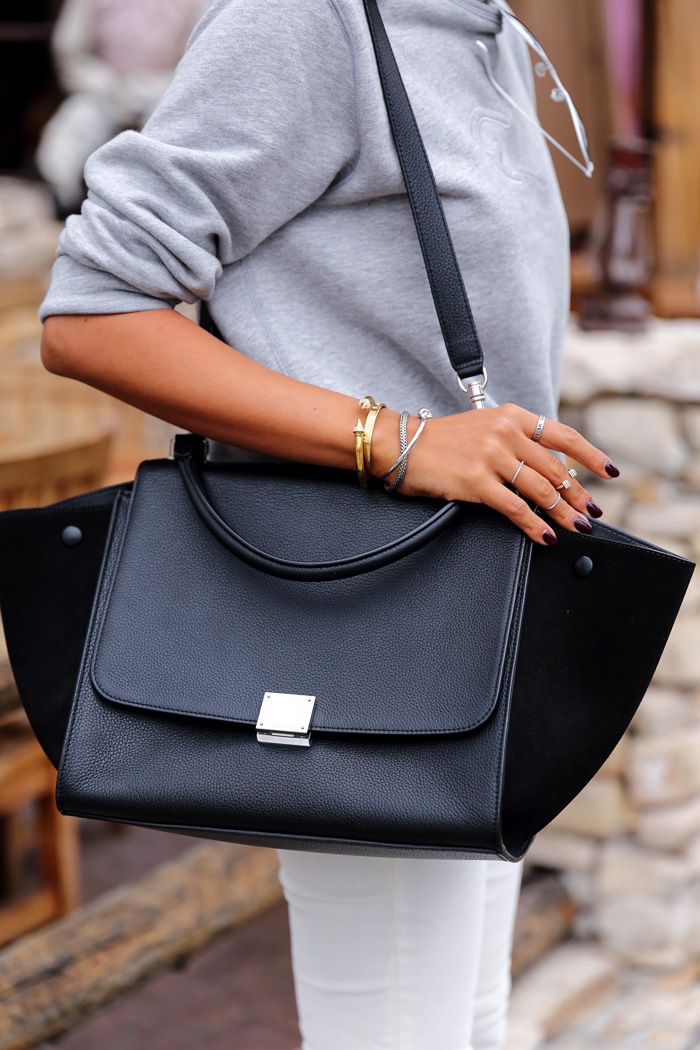 Céline Drummed Trapeze Bag