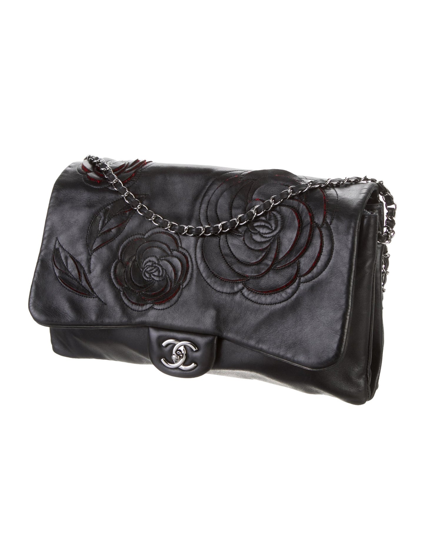 CHANEL PARIS SHANGHAI CAMELLIA FLAP BAG-HS