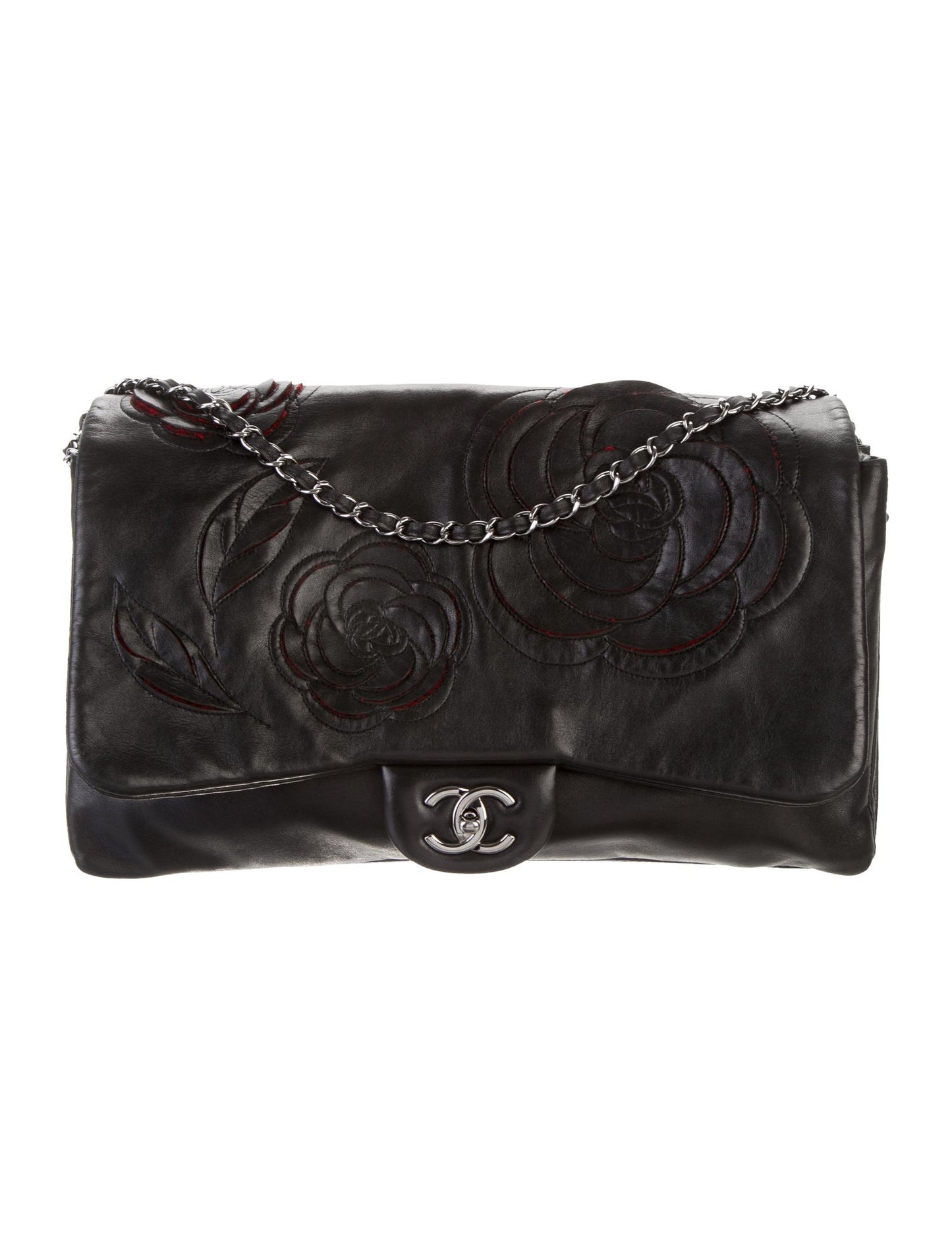 CHANEL PARIS SHANGHAI CAMELLIA FLAP BAG-HS