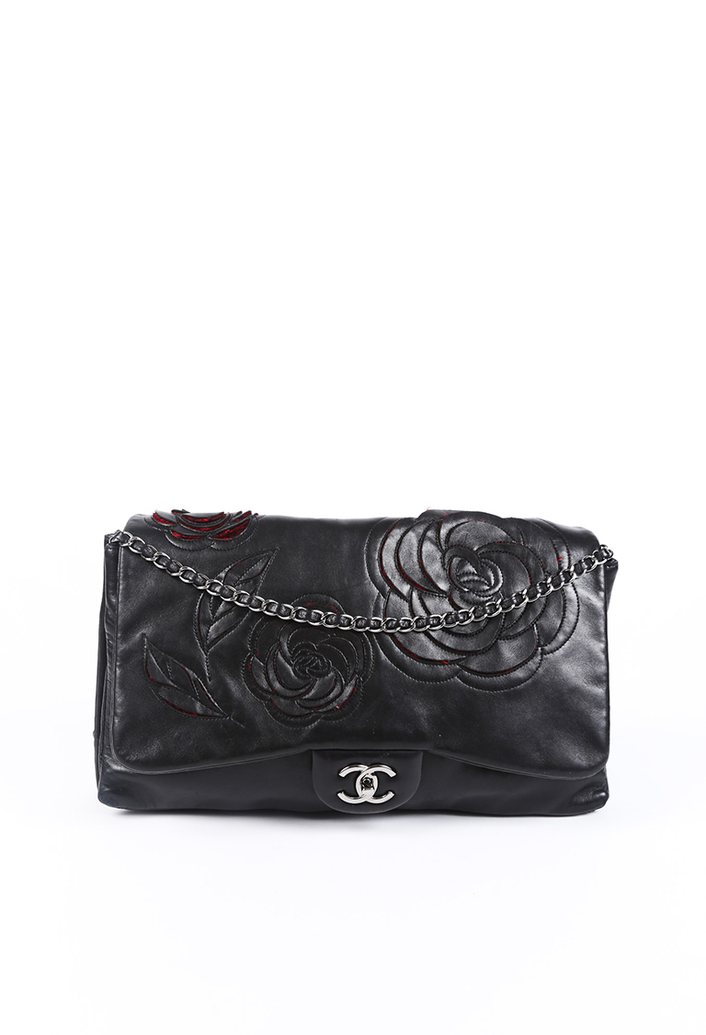 CHANEL PARIS SHANGHAI CAMELLIA FLAP BAG-HS
