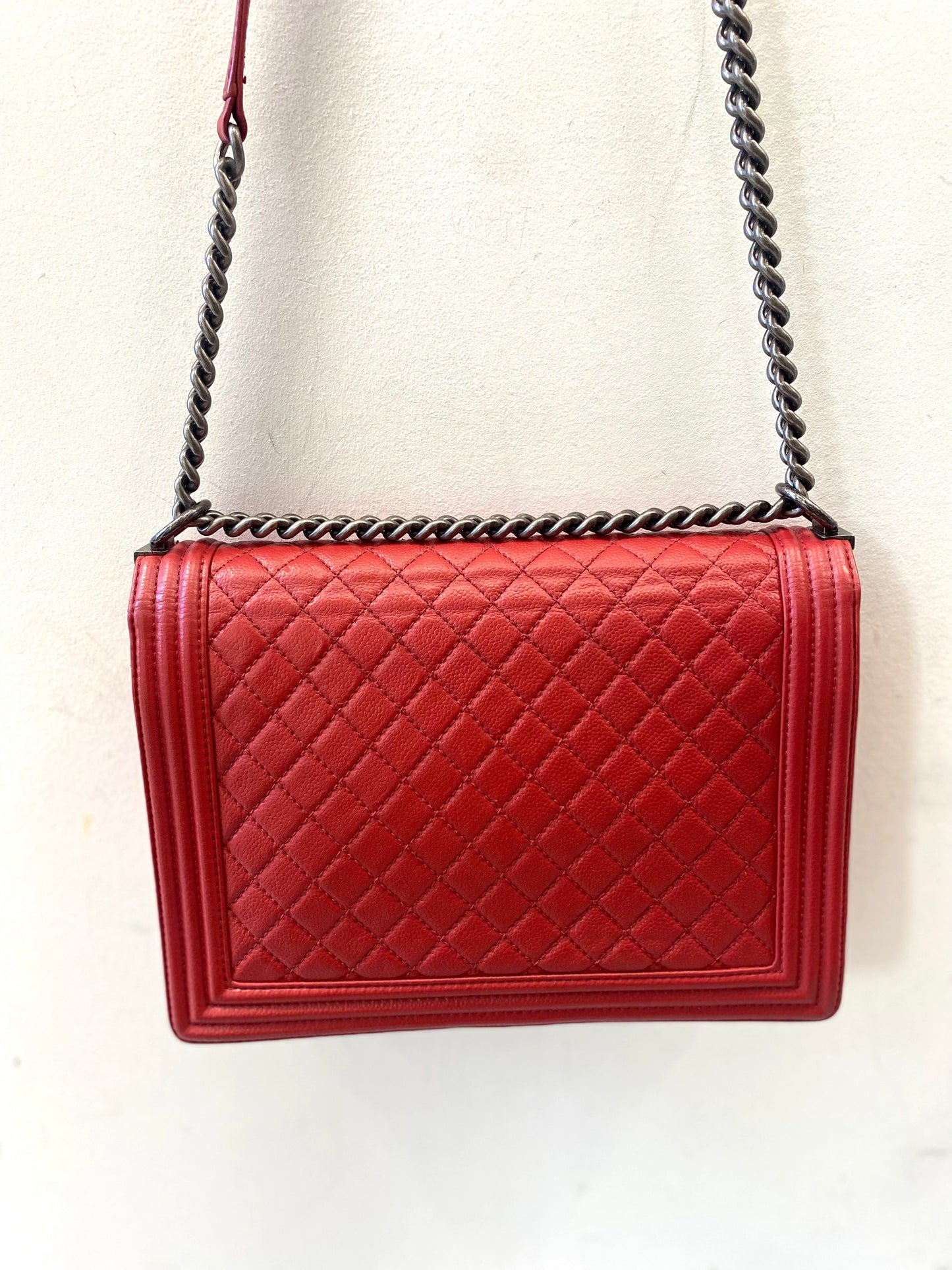 CHANEL CAVIAR QUILTED LEATHER LARGE BOY BAG