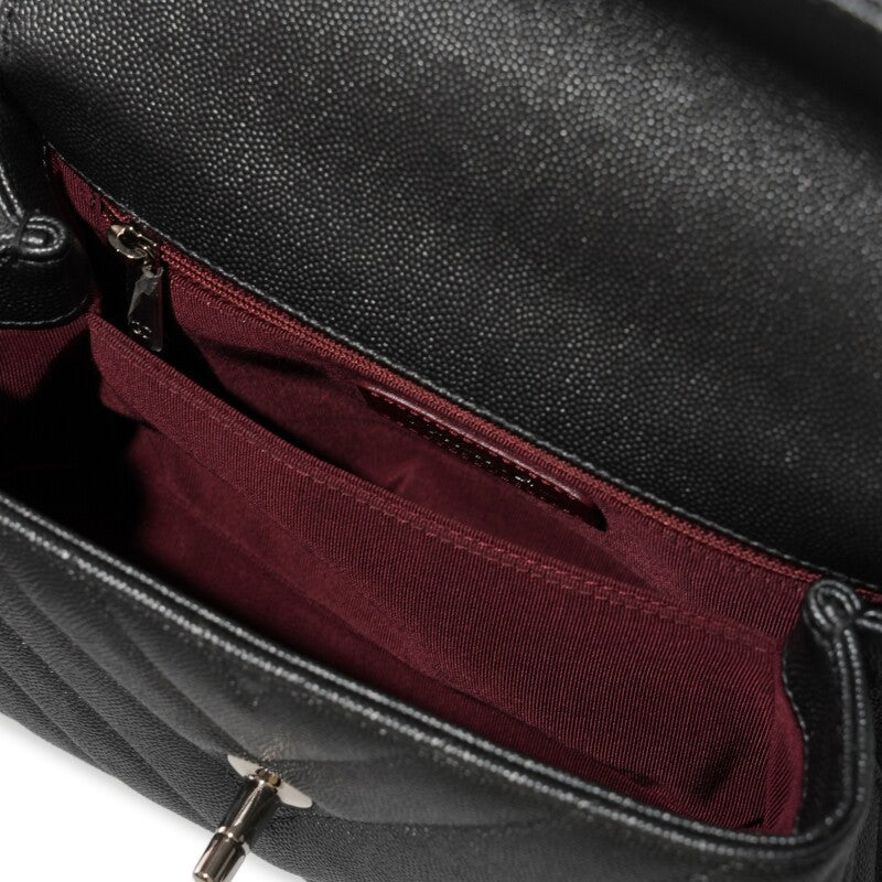 CHANEL CAVIAR METALLIC GRAPHITE MEDIUM COCO HANDBAG
