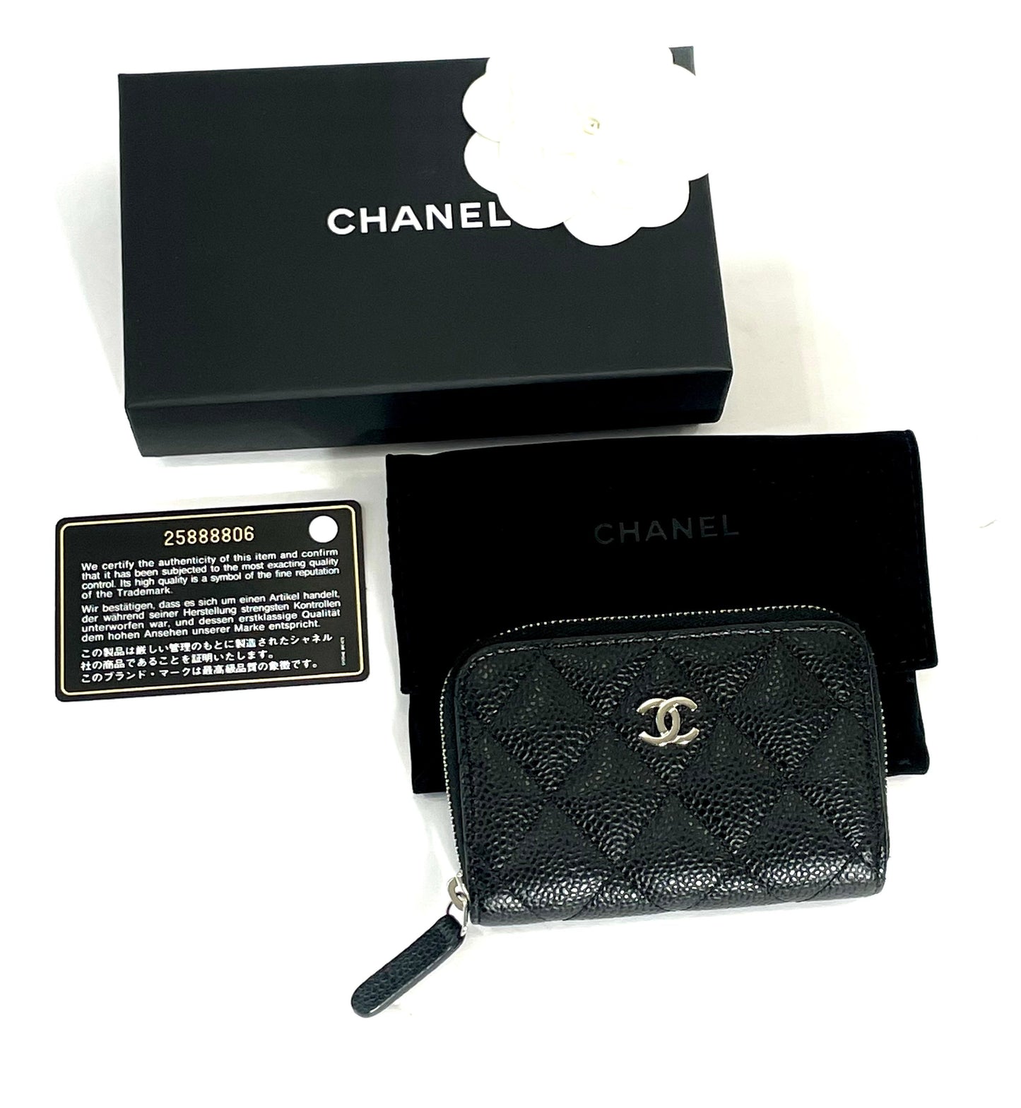 CHANEL CAVIAR QUILTED LEATHER ZIP COIN PURSE