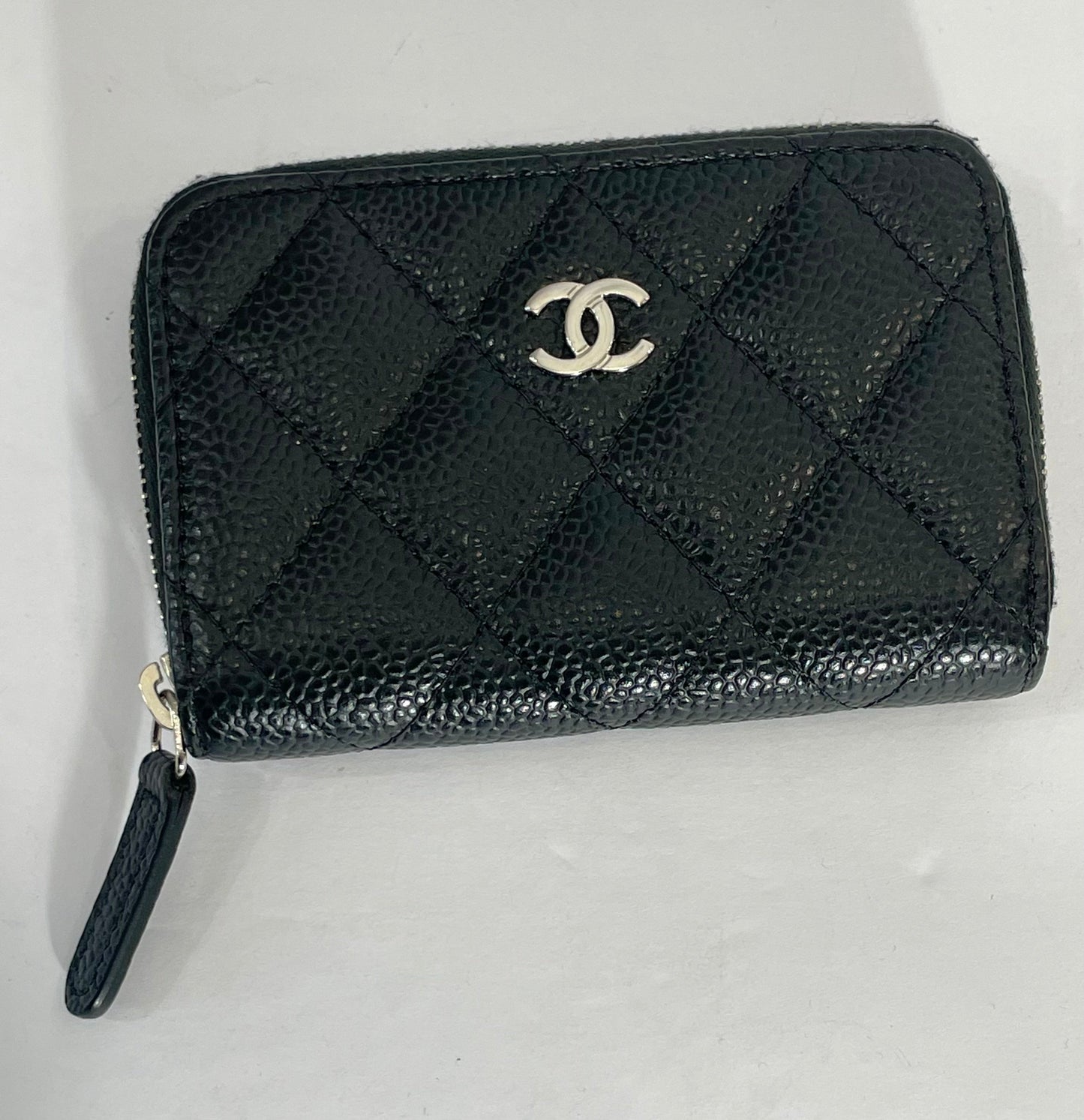 CHANEL CAVIAR QUILTED LEATHER ZIP COIN PURSE