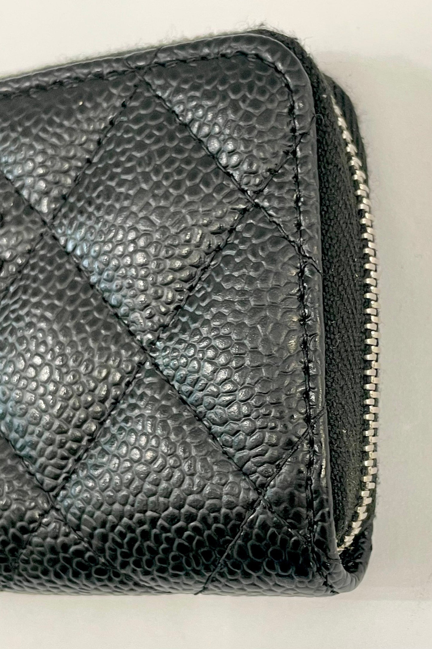 CHANEL CAVIAR QUILTED LEATHER ZIP COIN PURSE