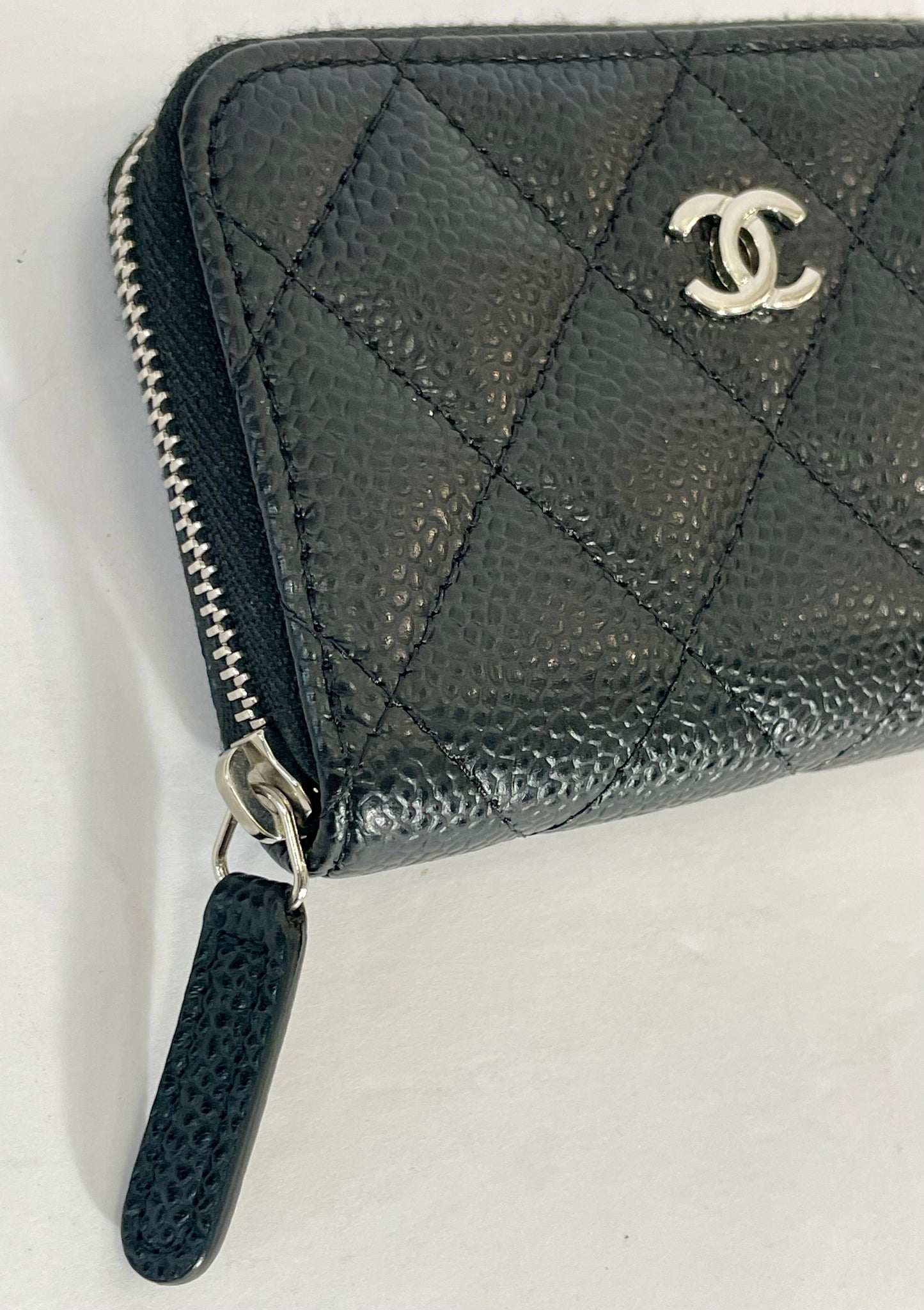 CHANEL CAVIAR QUILTED LEATHER ZIP COIN PURSE
