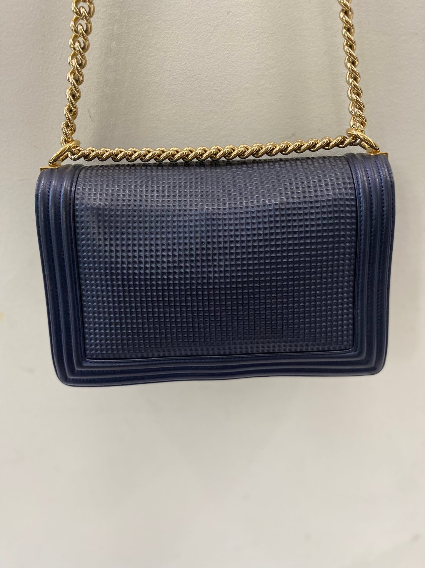 CHANEL CUBE EMBOSSED LAMBSKIN NEW MEDIUM BOY BAG