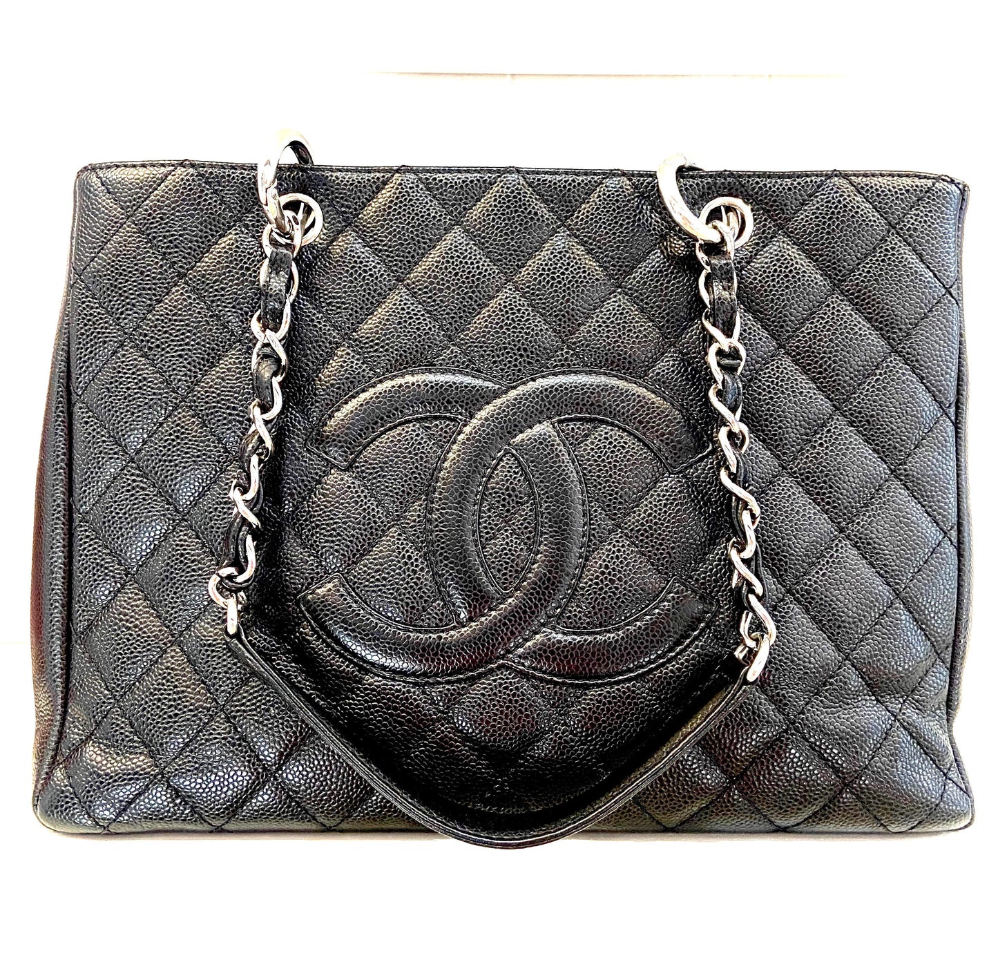 CHANEL CAVIAR QUILTED LEATHER GST TOTE BAG