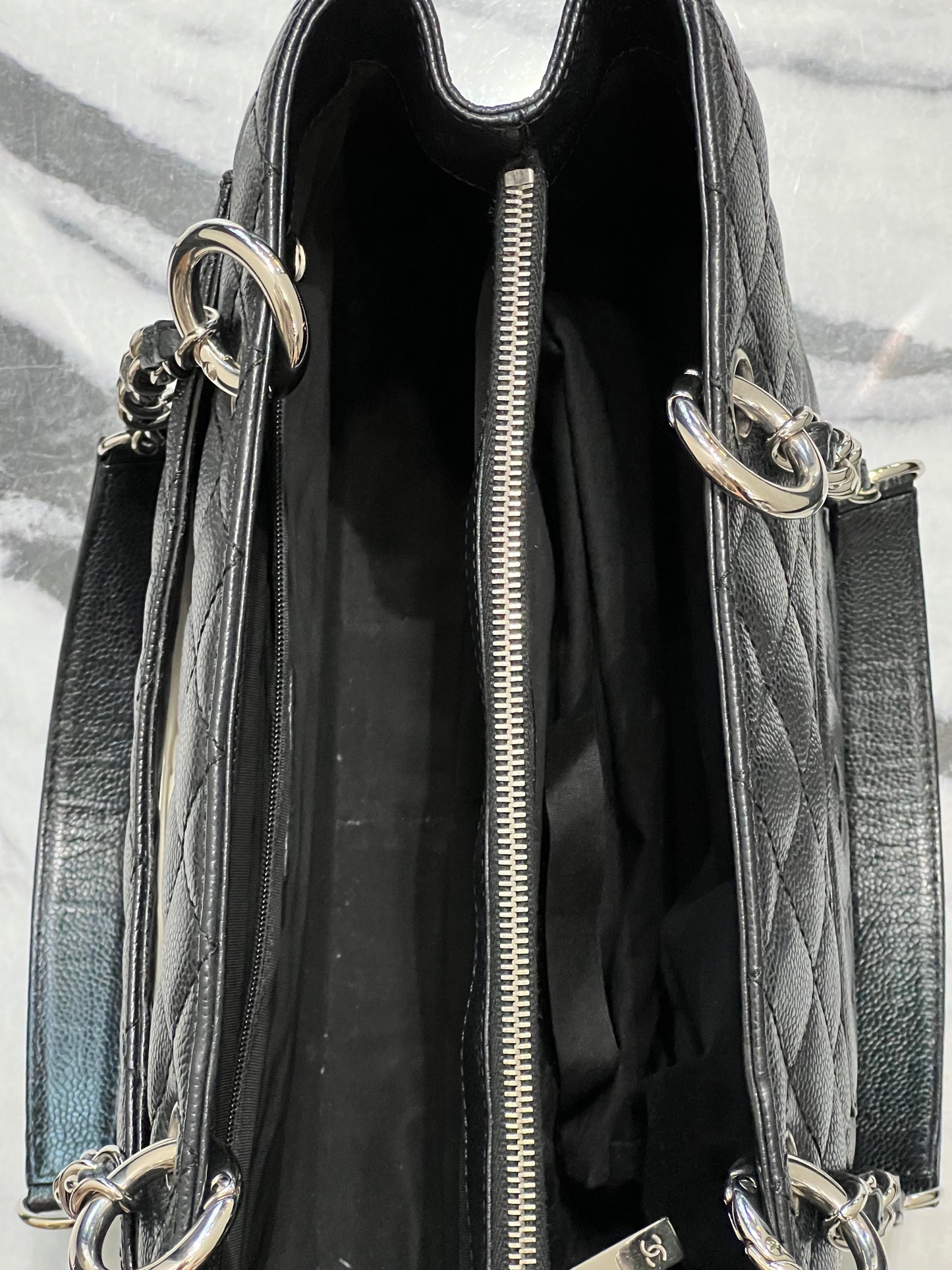 CHANEL CAVIAR QUILTED LEATHER GST TOTE BAG
