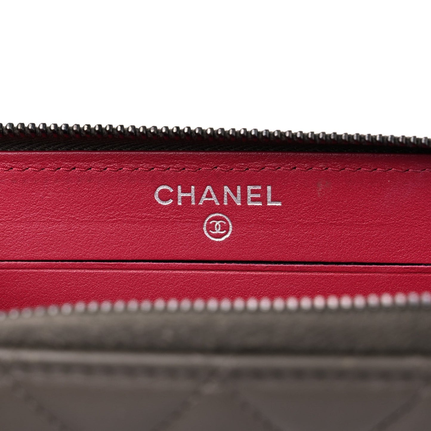CHANEL QUILTED AGED CALFSKIN SMALL GABRIEL ZIPPY WALLET