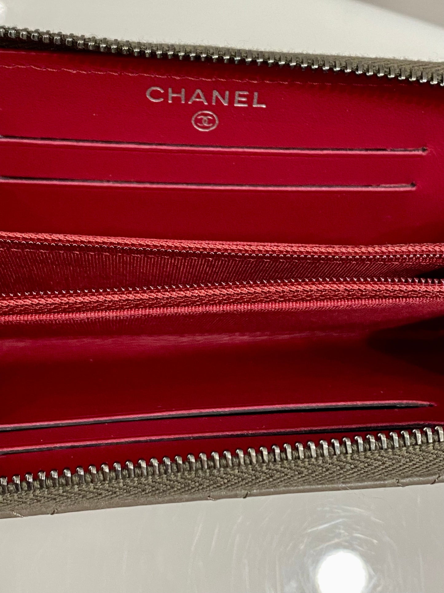 CHANEL QUILTED AGED CALFSKIN SMALL GABRIEL ZIPPY WALLET