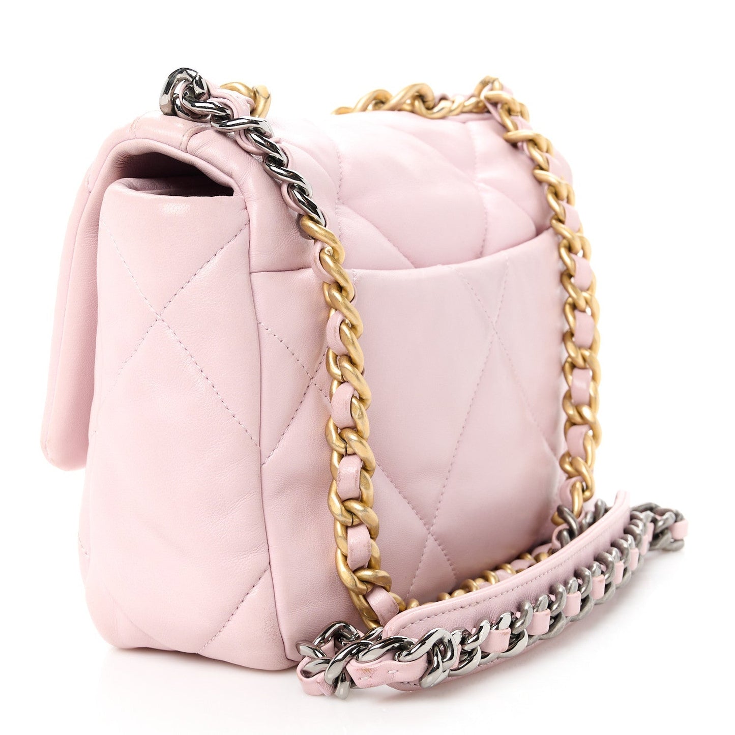 CHANEL QUILTED GOATSKIN MEDIUM CHANEL 19 FLAP BAG