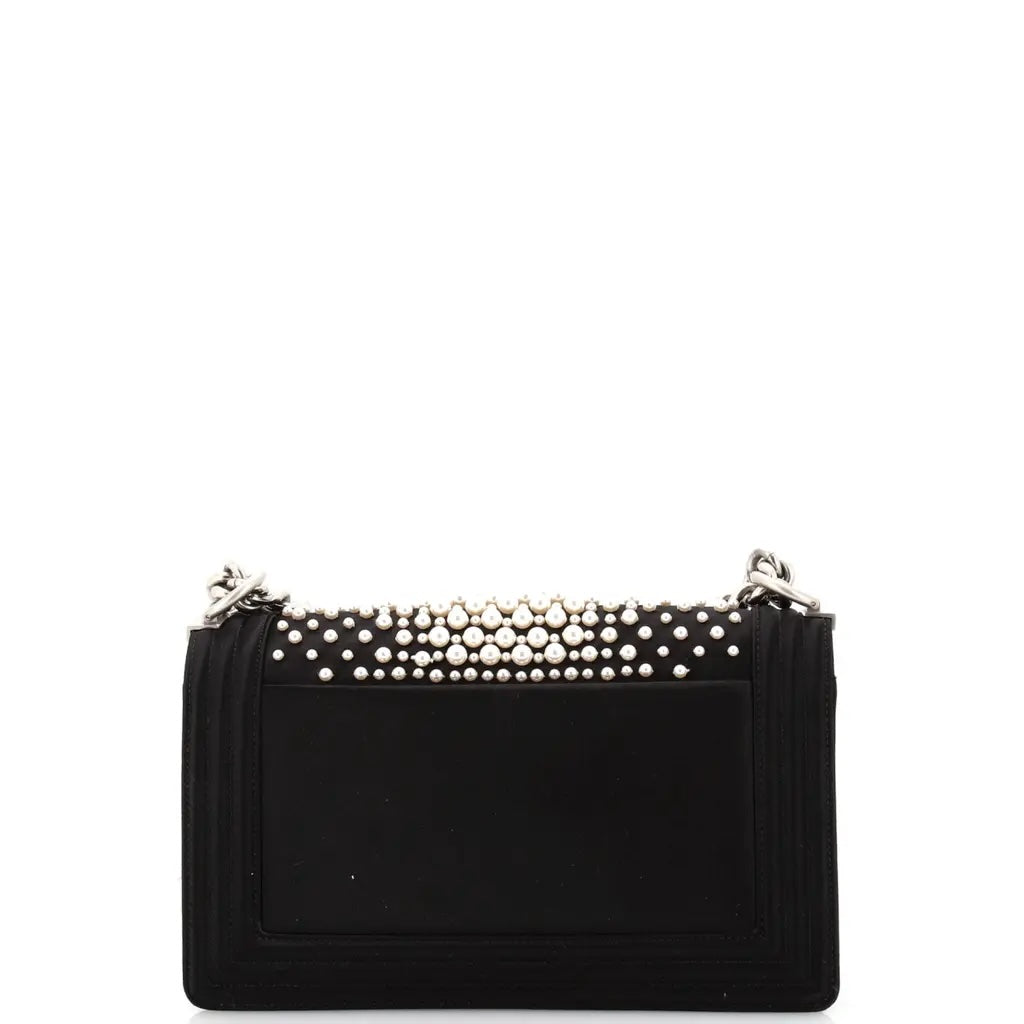 CHANEL LIMITED EDITION FAUX PEARL MEDIUM BOY BAG