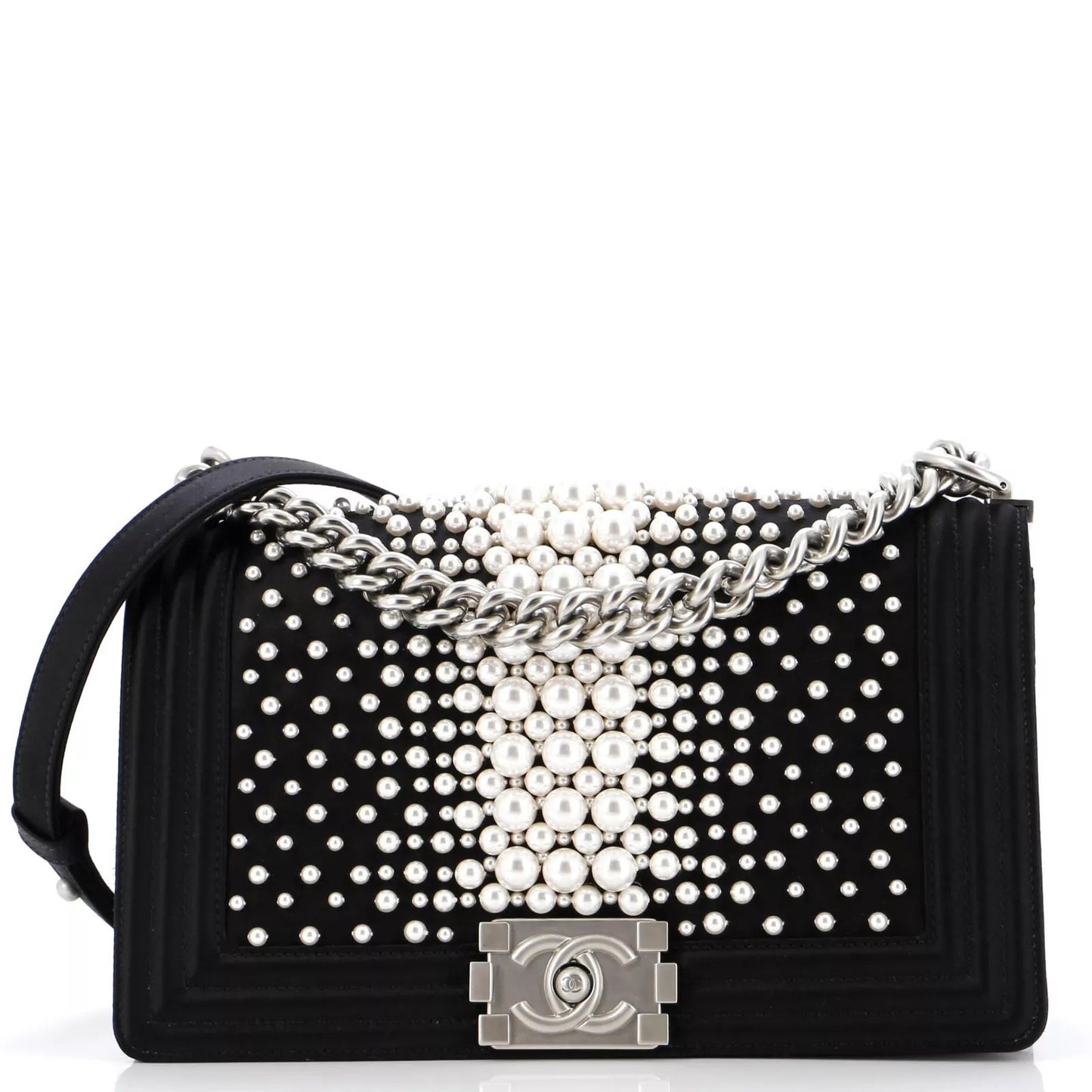 CHANEL LIMITED EDITION FAUX PEARL MEDIUM BOY BAG