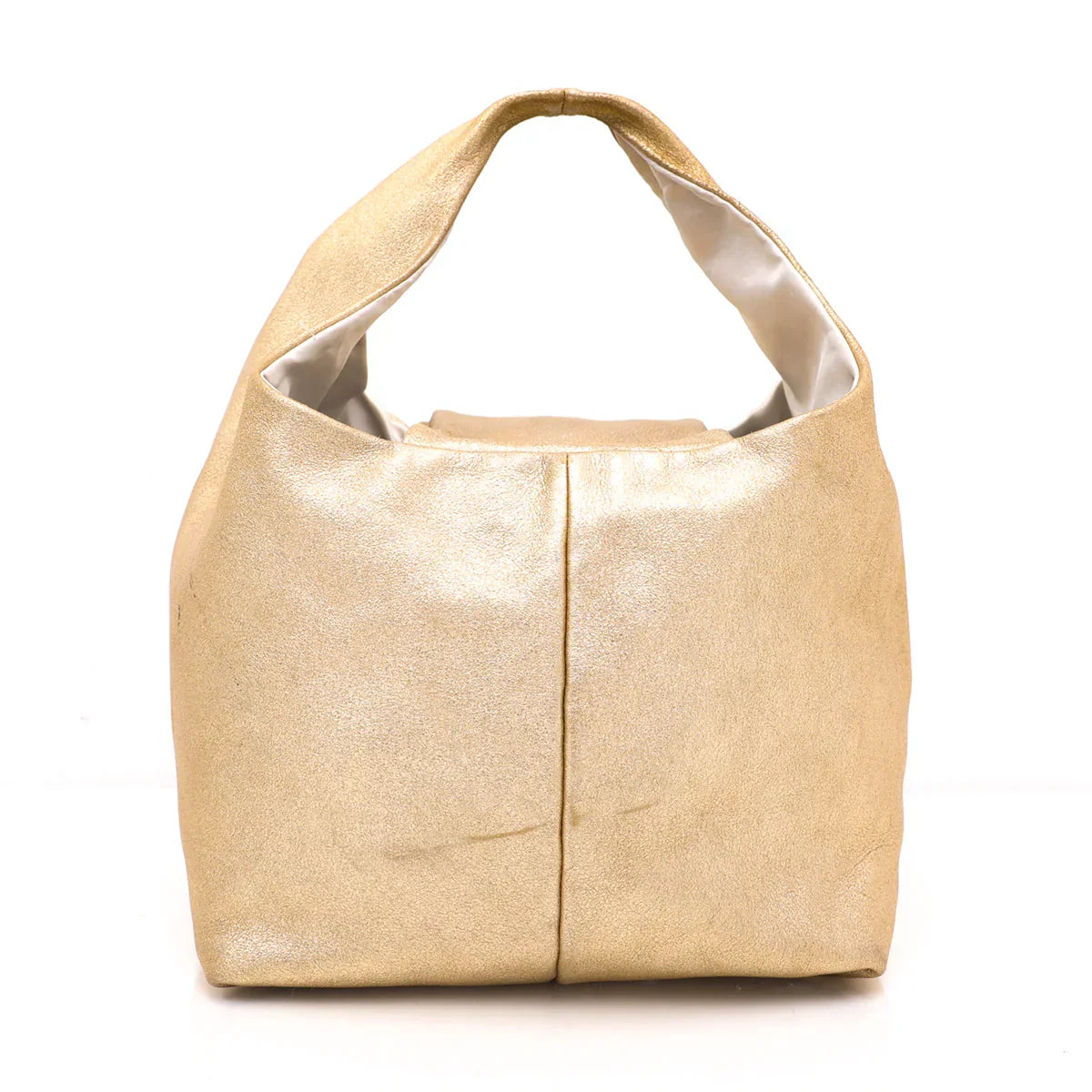 CHANEL CC METALLIC GOLD LAMBSKIN LEATHER HOBO BAG