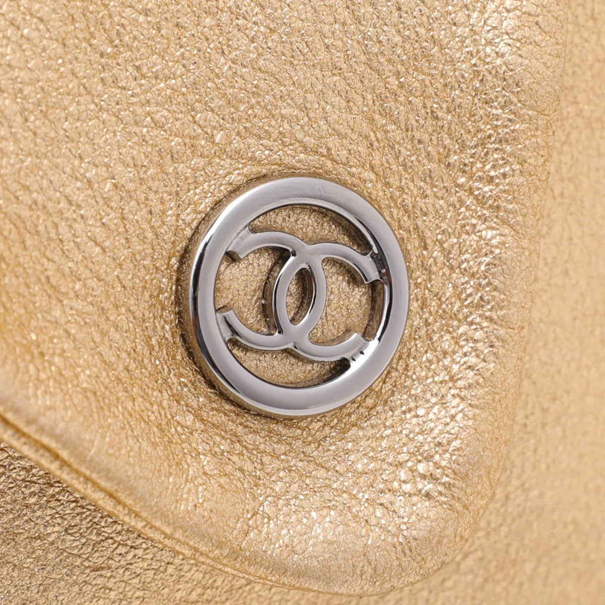 CHANEL CC METALLIC GOLD LAMBSKIN LEATHER HOBO BAG