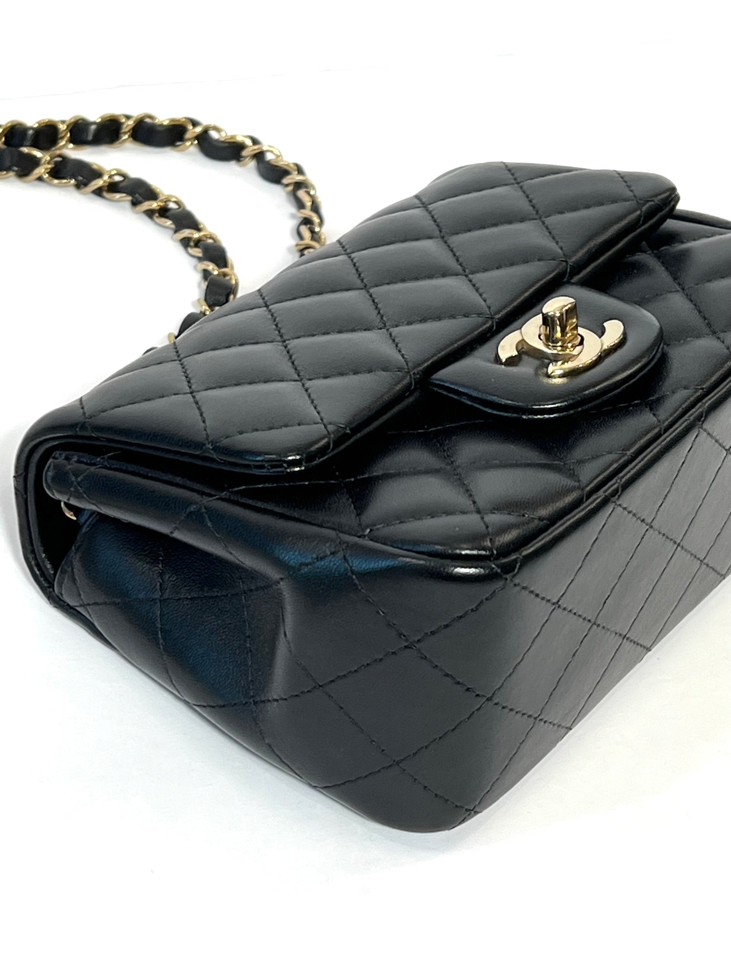 CHANEL SQUARE CLASSIC QUILTED LAMBSKIN MINI FLAP BAG