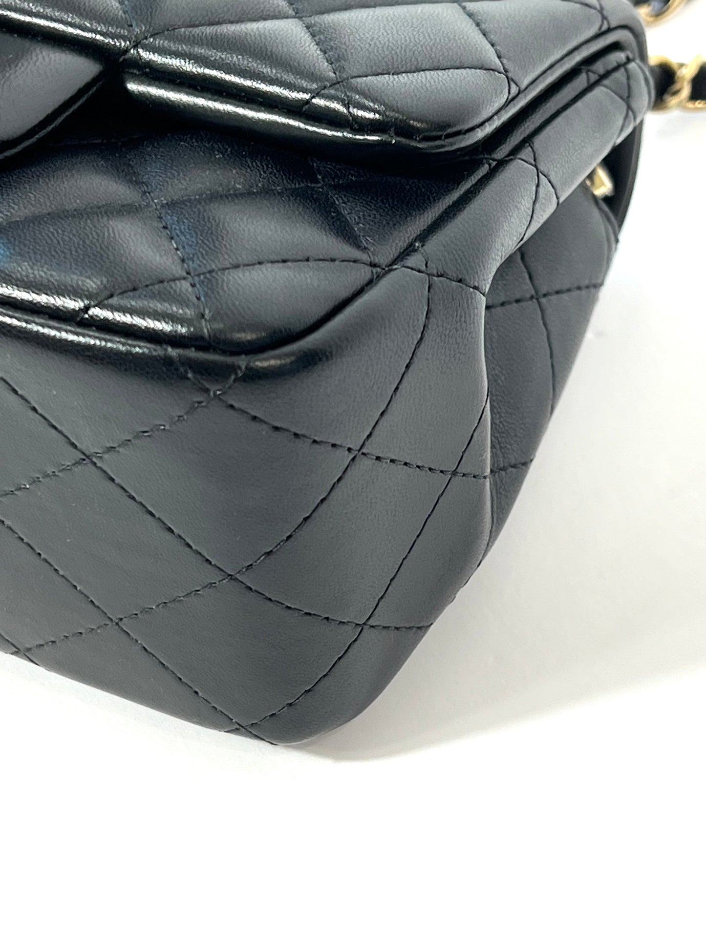 CHANEL SQUARE CLASSIC QUILTED LAMBSKIN MINI FLAP BAG