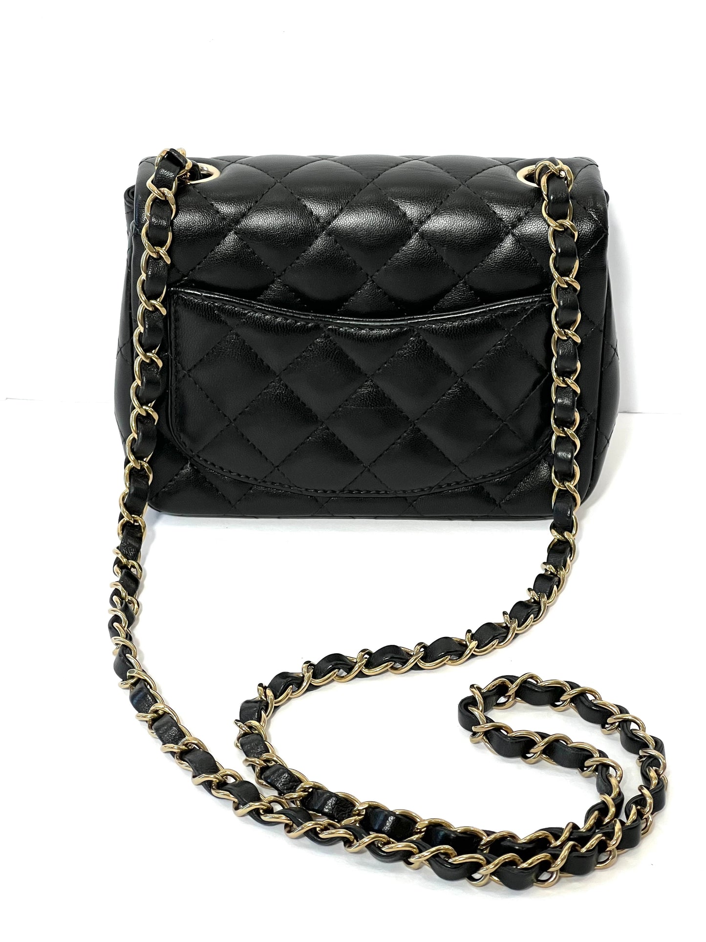 CHANEL SQUARE CLASSIC QUILTED LAMBSKIN MINI FLAP BAG