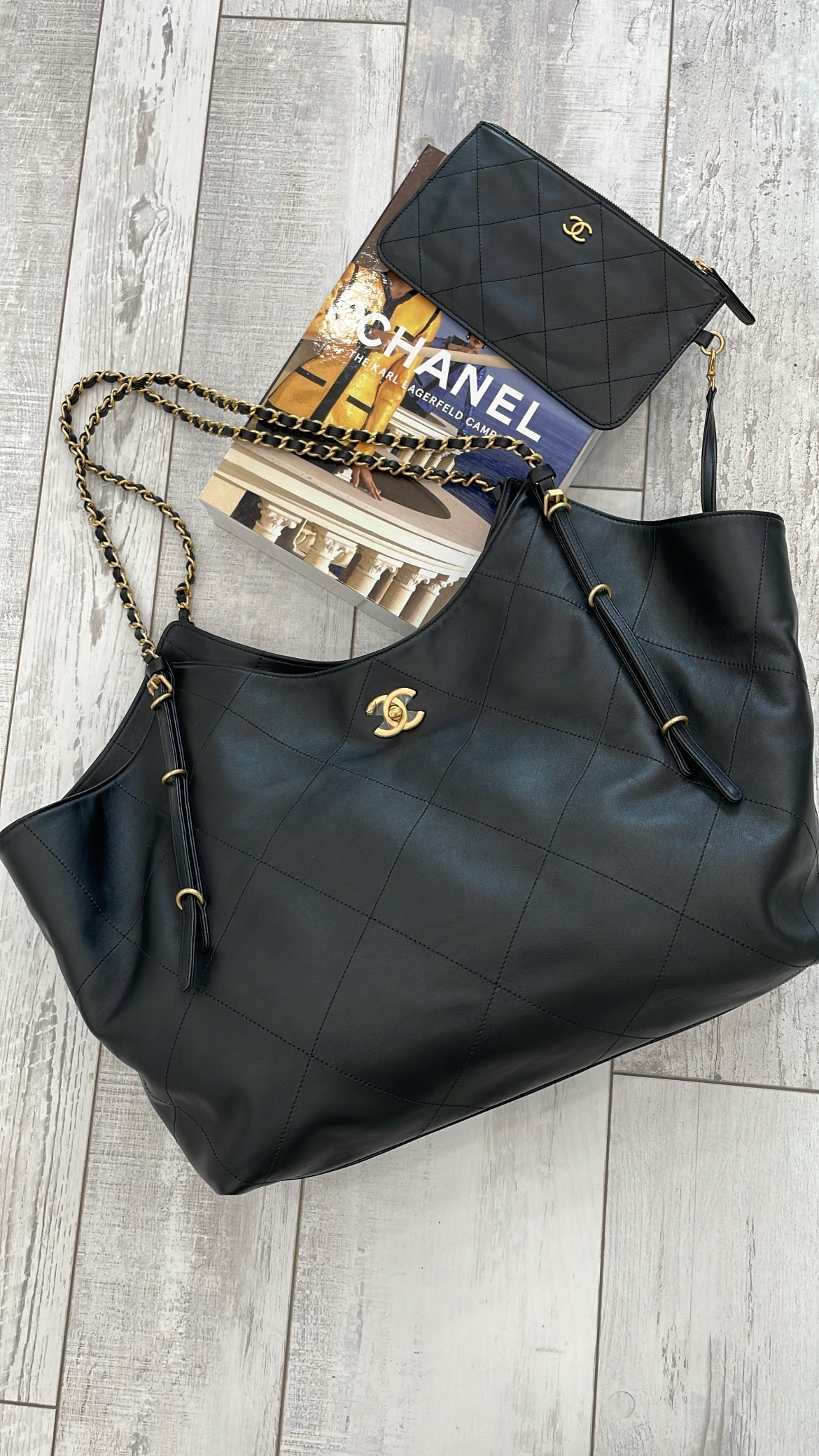 CHANEL QUILTED CALFSKIN LEATHER MAXI SHOPPING BAG