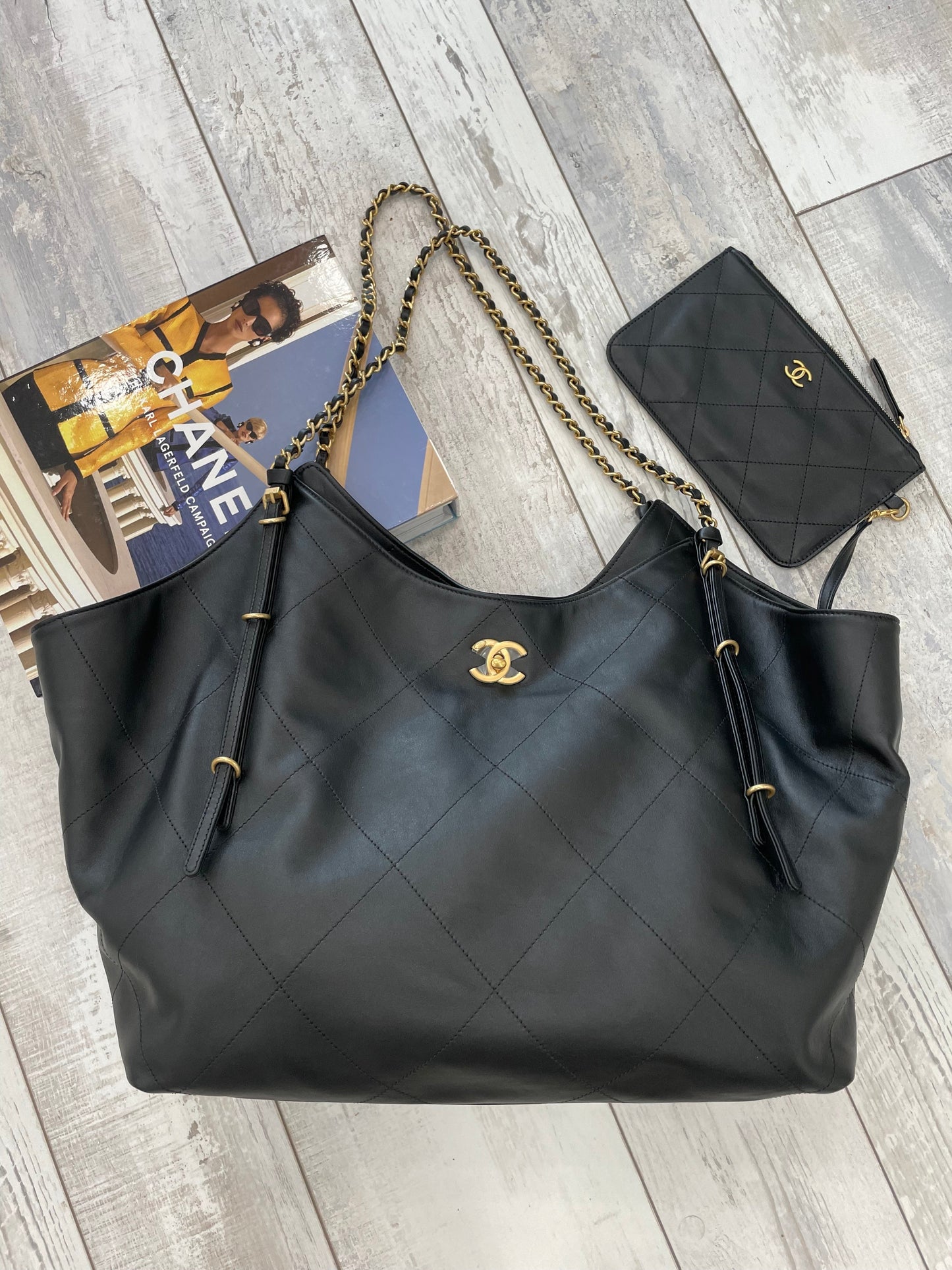 CHANEL QUILTED CALFSKIN LEATHER MAXI SHOPPING BAG