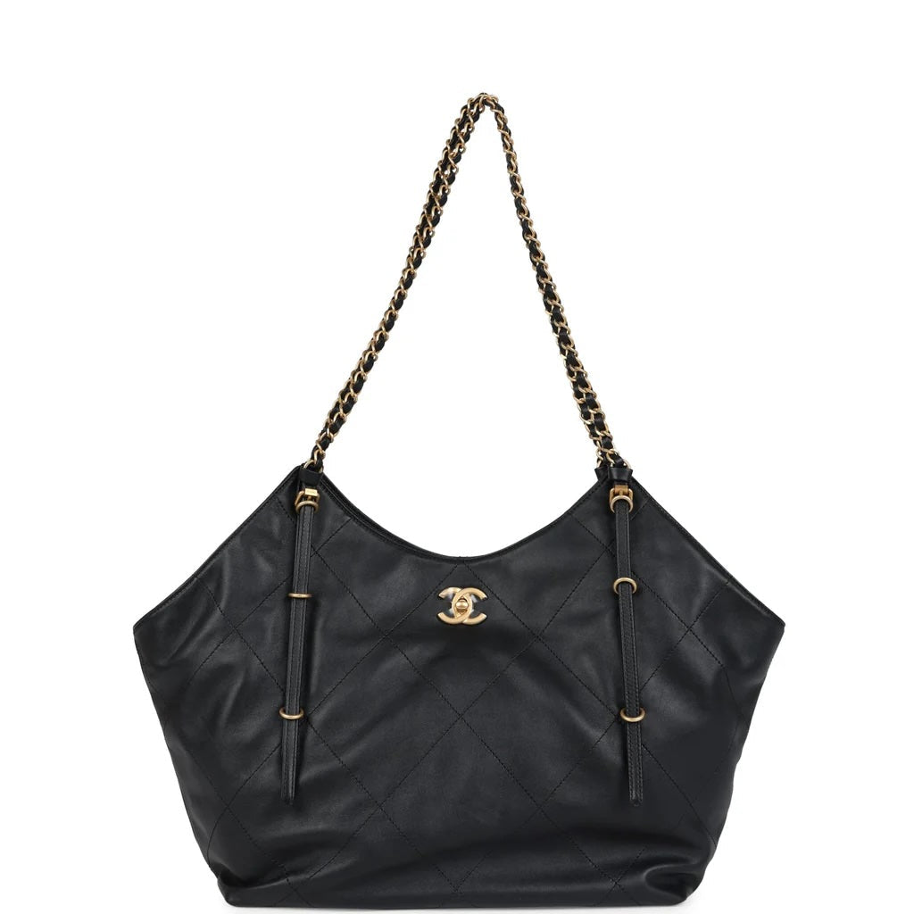 CHANEL QUILTED CALFSKIN LEATHER MAXI SHOPPING BAG