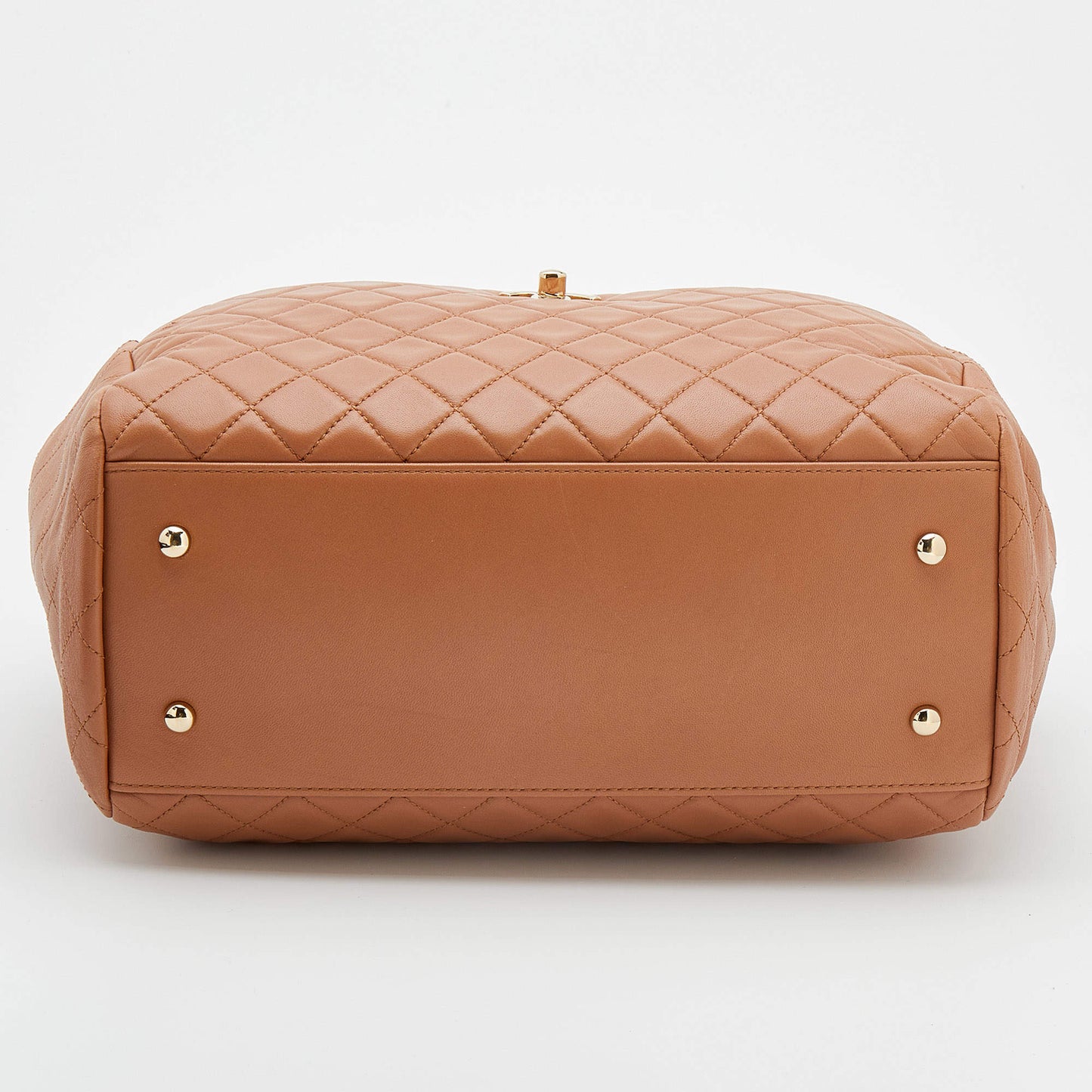 CHANEL QUILTED LAMBSKIN LEATHER CC LOCK DRAWSTRING BUCKET BAG