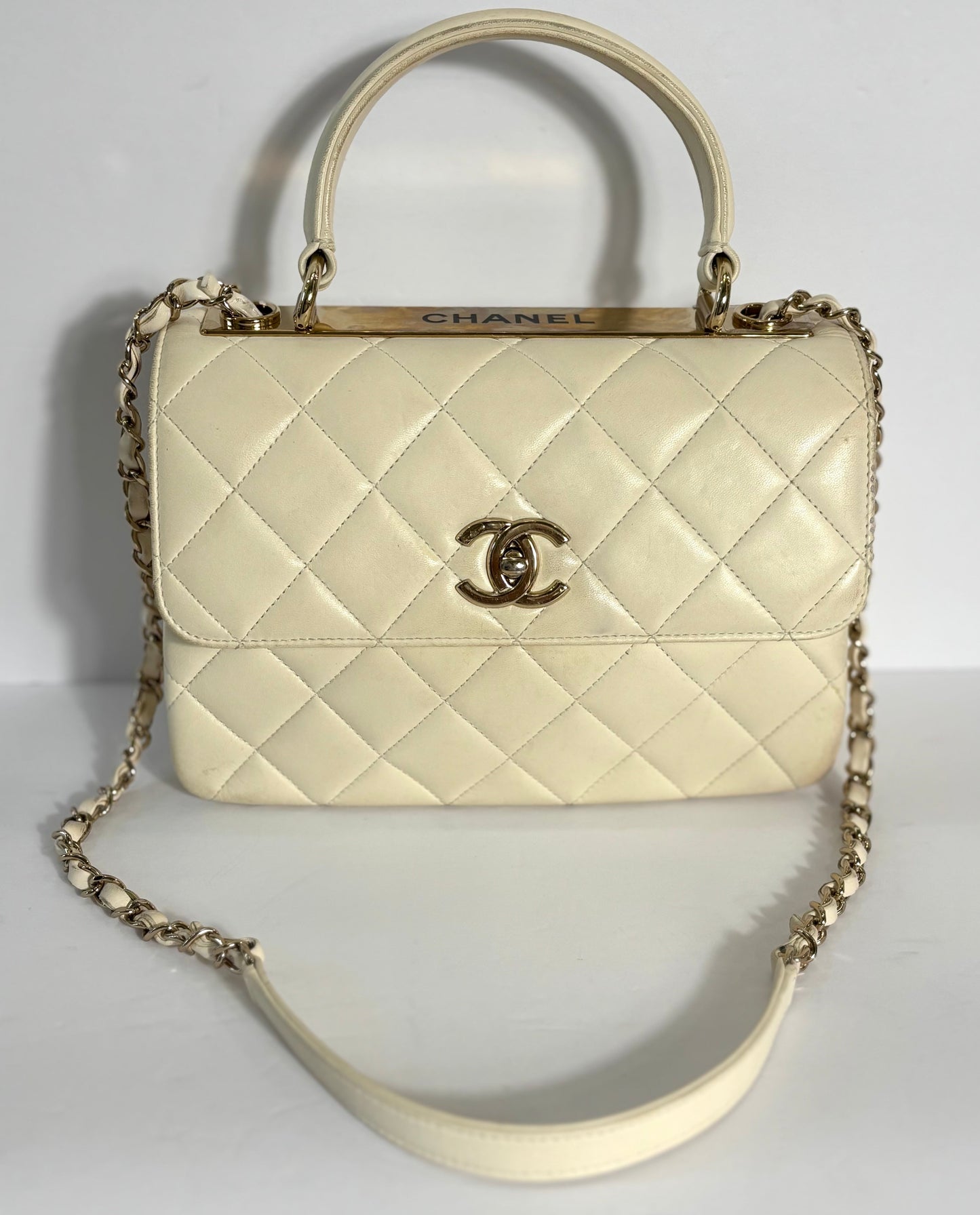 CHANEL QUILTED LAMBSKIN SMALL TRENDY CC HANDLE FLAP BAG