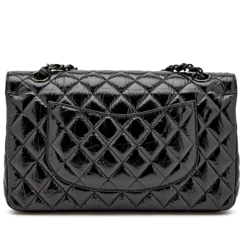 CHANEL SO BLACK QUILTED CRUMPLED CALFSKIN MEDIUM DOUBLE FLAP BAG