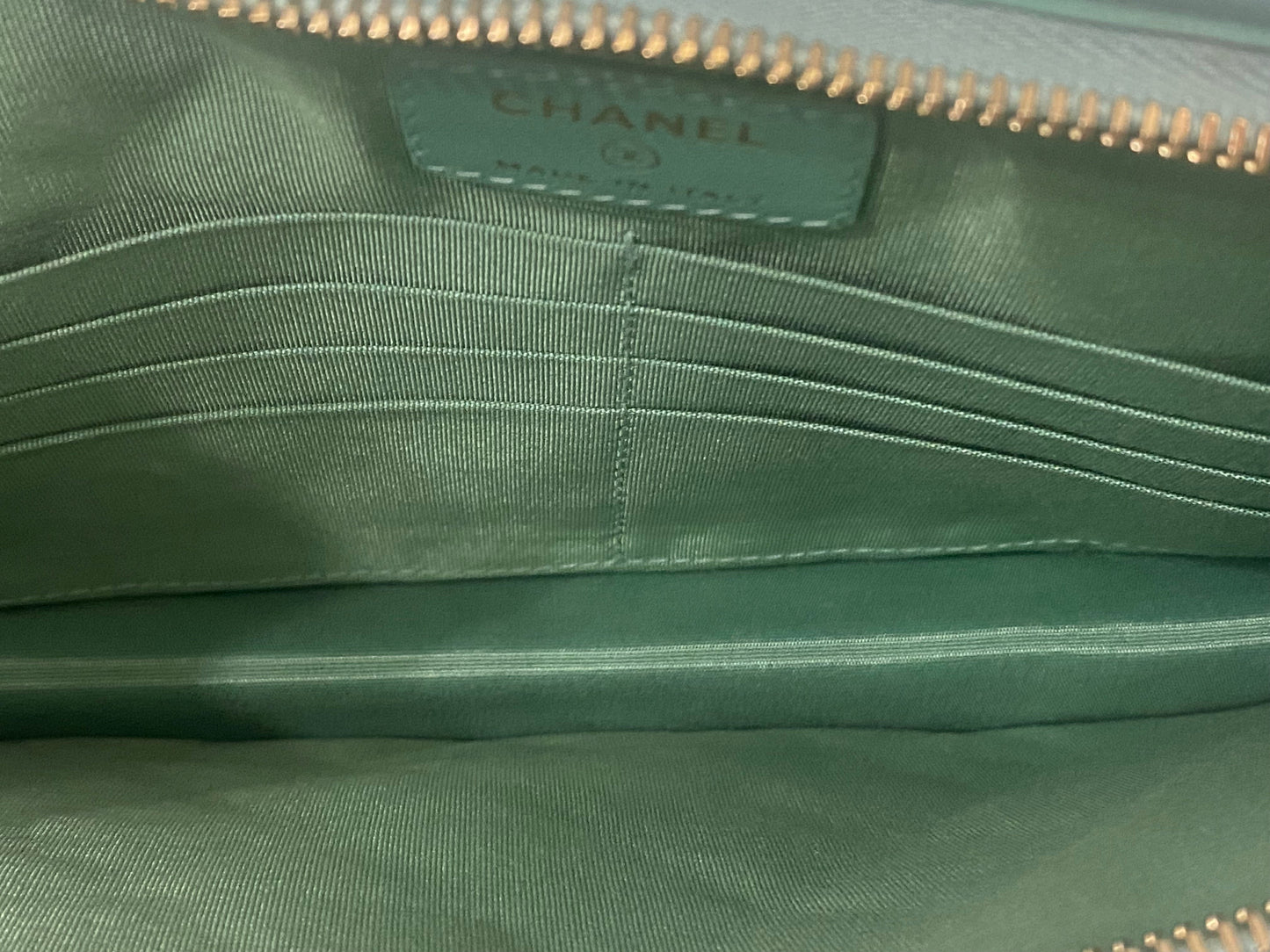 CHANEL TWEED LAMBSKIN  PVC POUCH CLUTCH BAG