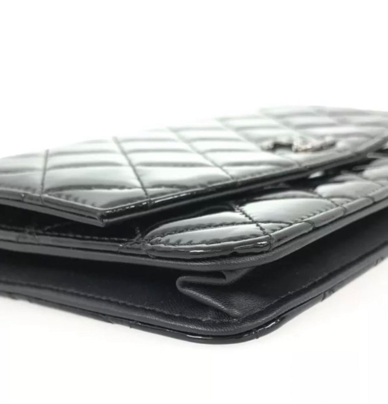 Chanel Quilted Patent Wallet on Chain WOC
