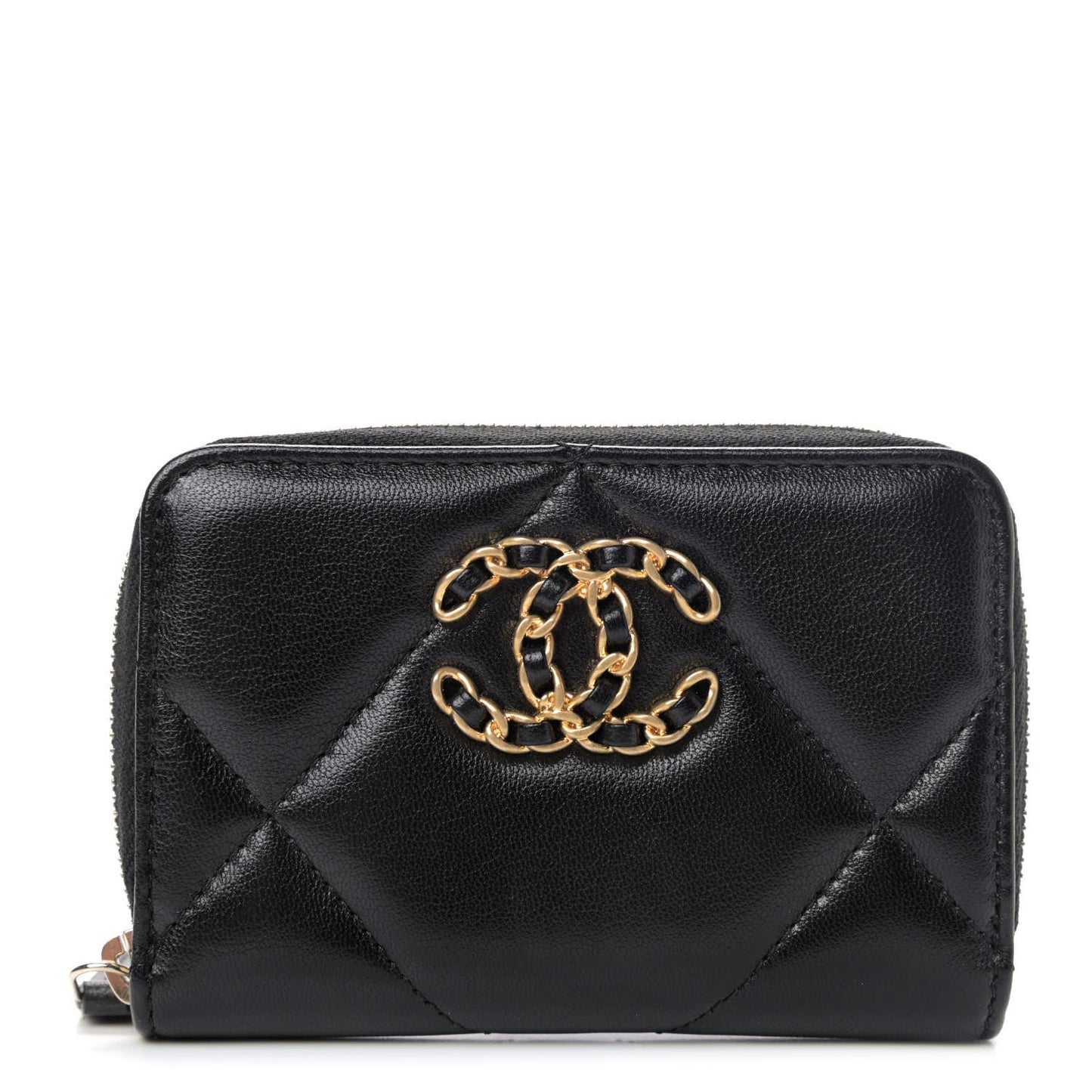 GLM-Quilted Lambskin GLM-19 Zip-Around Coin Purse