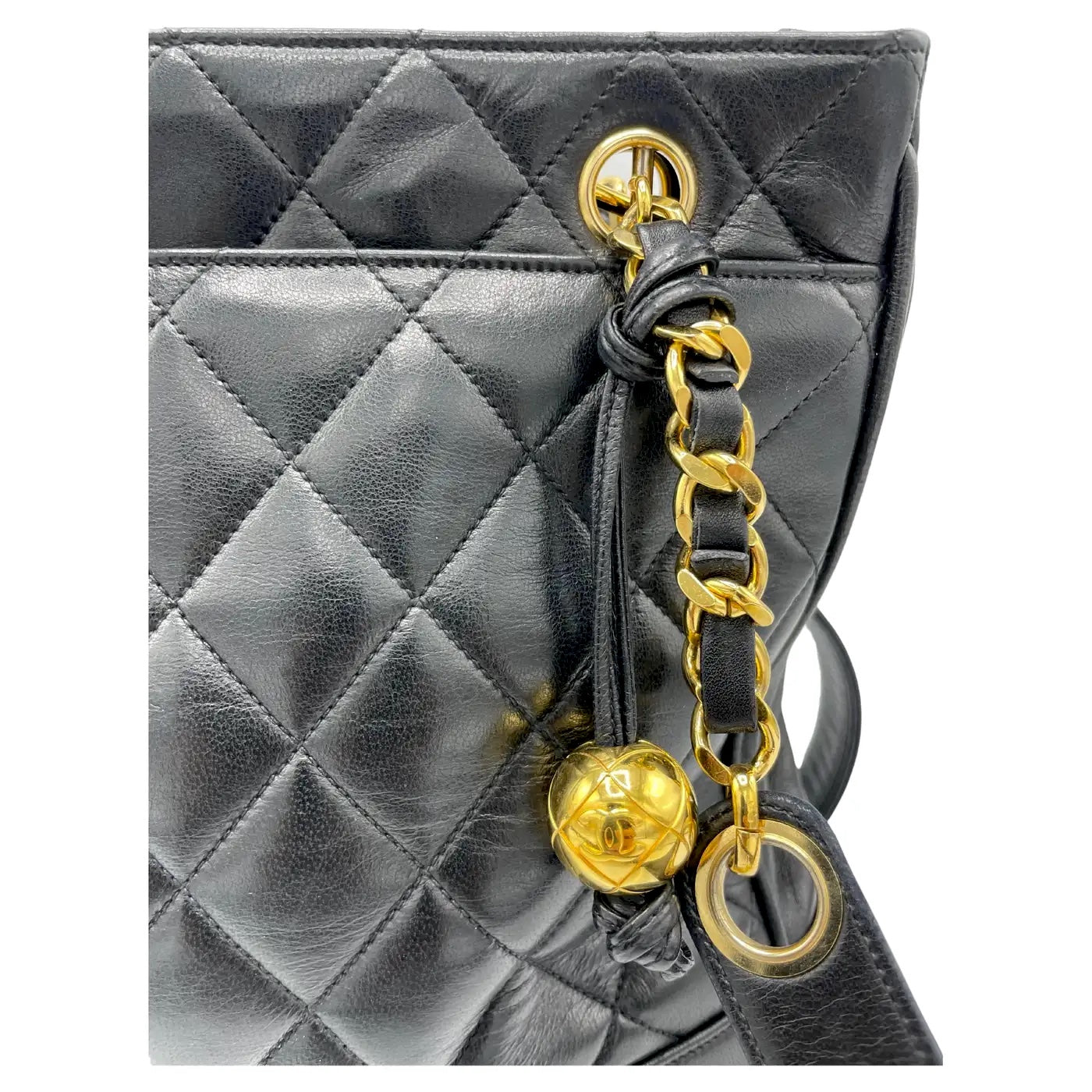 CHANEL CC QUILTED LAMBSKIN LEATHER SHOULDER BAG
