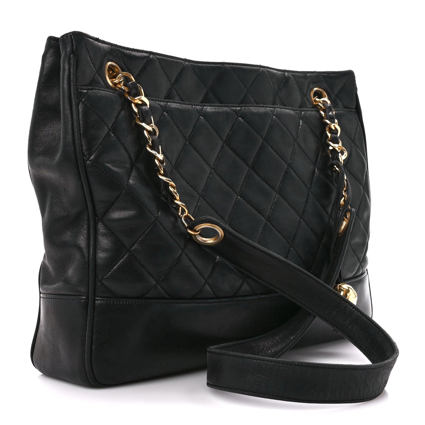 CHANEL CC QUILTED LAMBSKIN LEATHER SHOULDER BAG