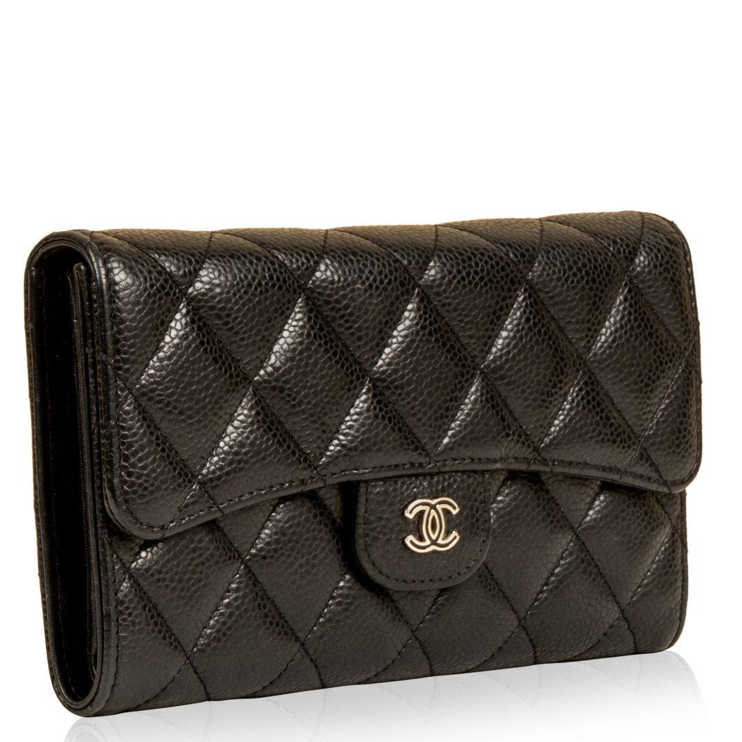 Chanel Long Flap Wallet - Caviar