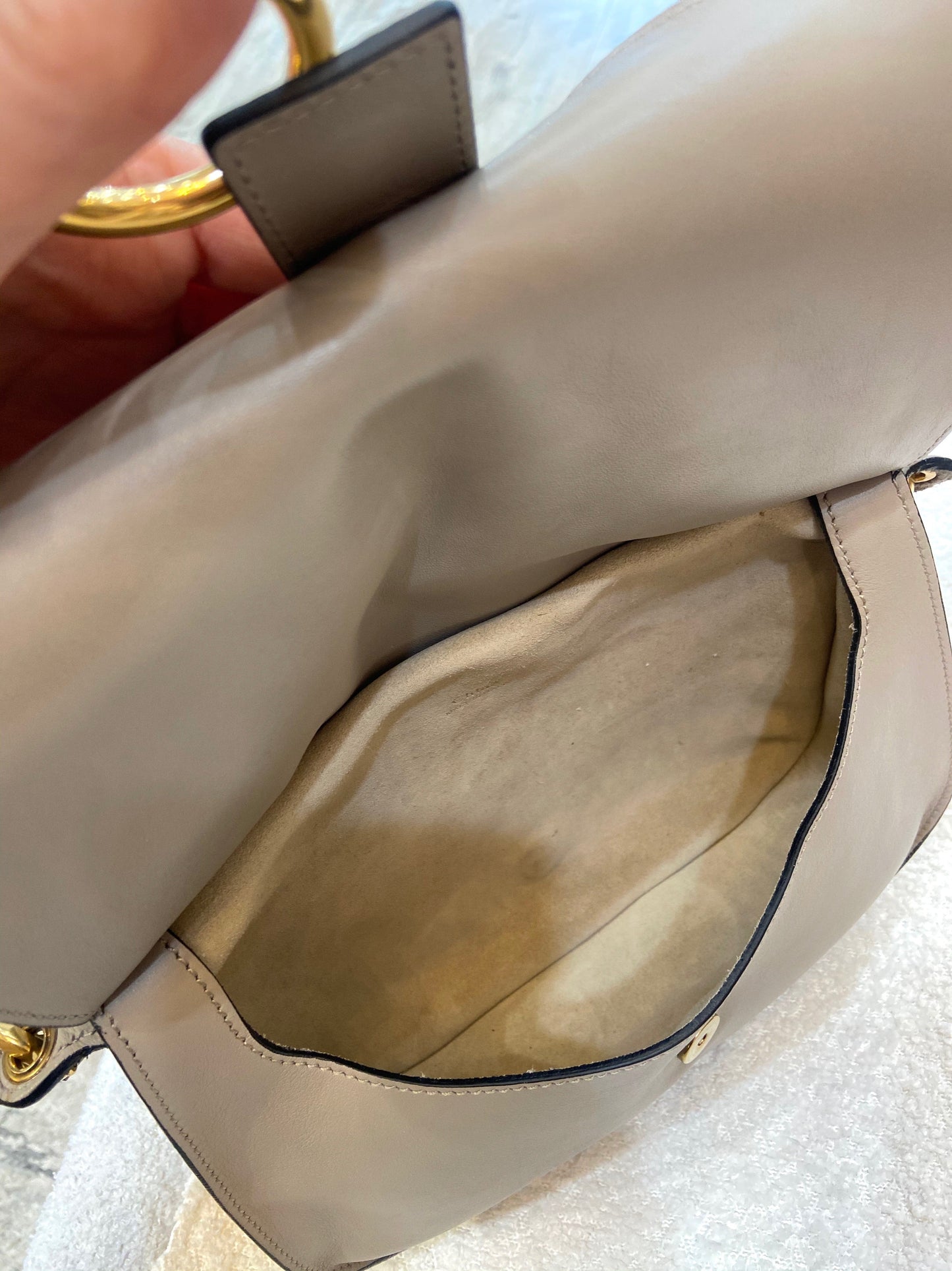 CHLOÉ SUEDE & SMOOTH CALFSKIN LEATHER KURTIS SHOULDER BAG