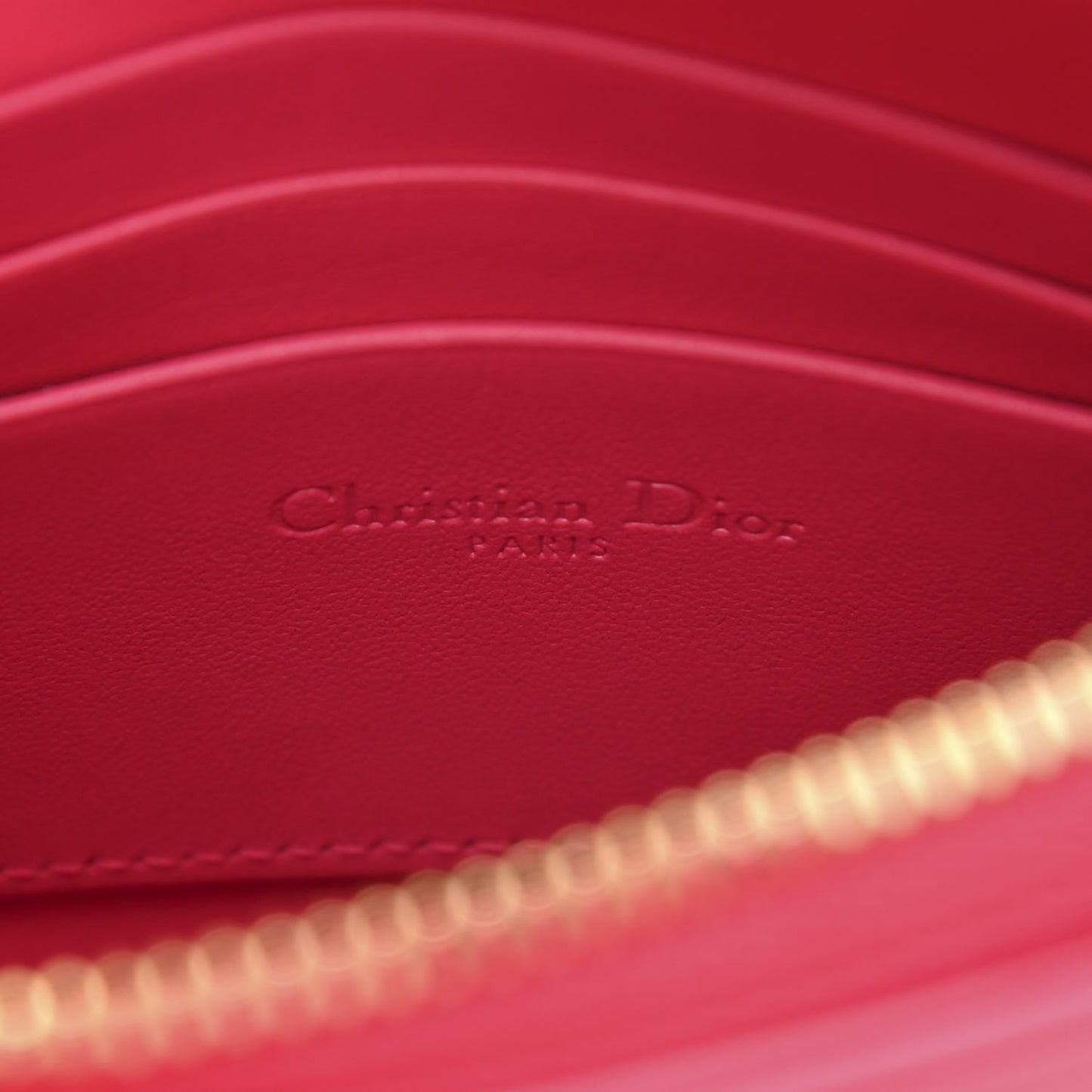 CHRISTIAN DIOR CANNAGE CARO ZIPPED POUCH WITH CHAIN