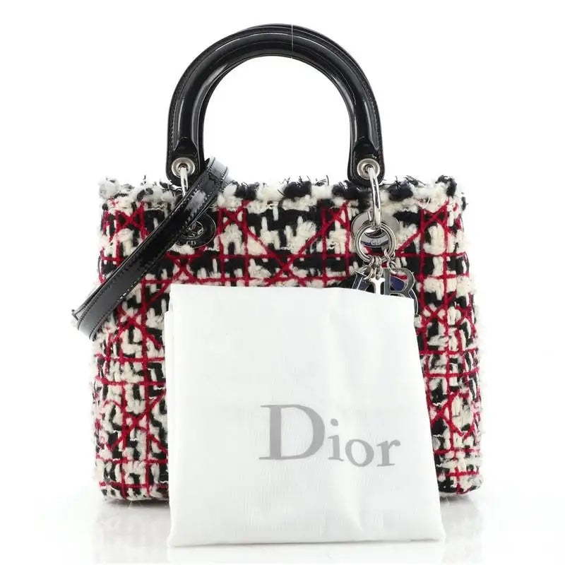 CHRISTIAN DIOR TWEED MEDIUM LADY DIOR BAG