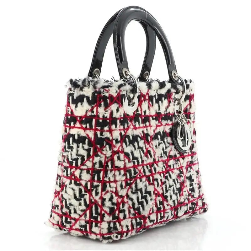 CHRISTIAN DIOR TWEED MEDIUM LADY DIOR BAG