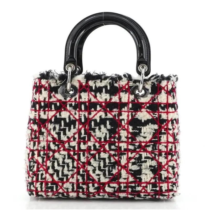 CHRISTIAN DIOR TWEED MEDIUM LADY DIOR BAG