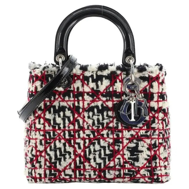 CHRISTIAN DIOR TWEED MEDIUM LADY DIOR BAG