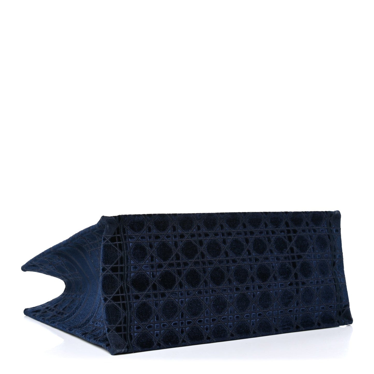 DIOR EMBROIDERED CANNAGE VELVET LARGE BOOK TOTE BAG
