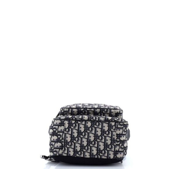 CHRISTIAN DIOR ZIP AROUND CANVAS BLUE OBLIQUE SLING BACKPACK
