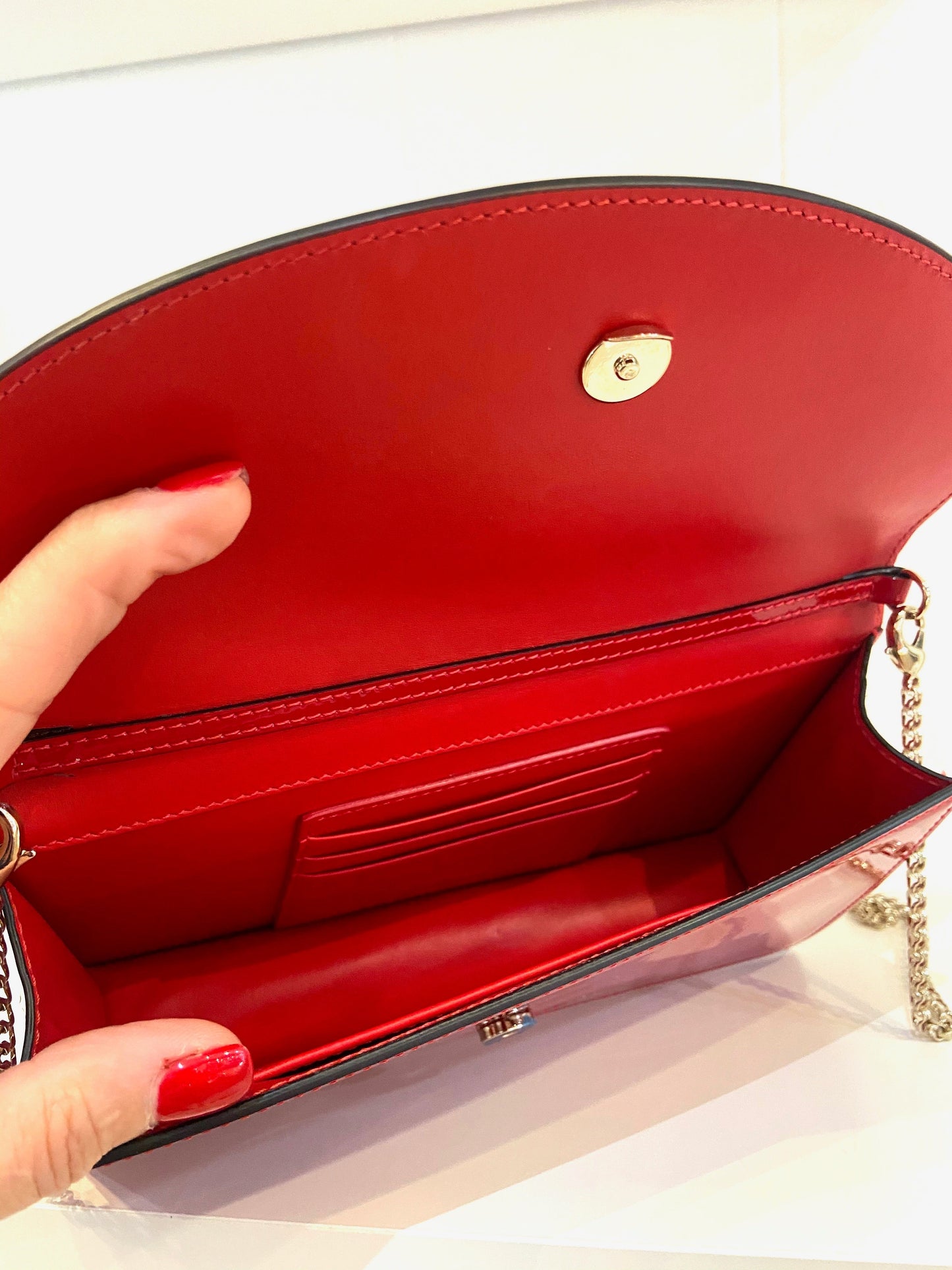 CHRISTIAN LOUBOUTIN LOUBI54 PATENT LEATHER CLUTCH BAG